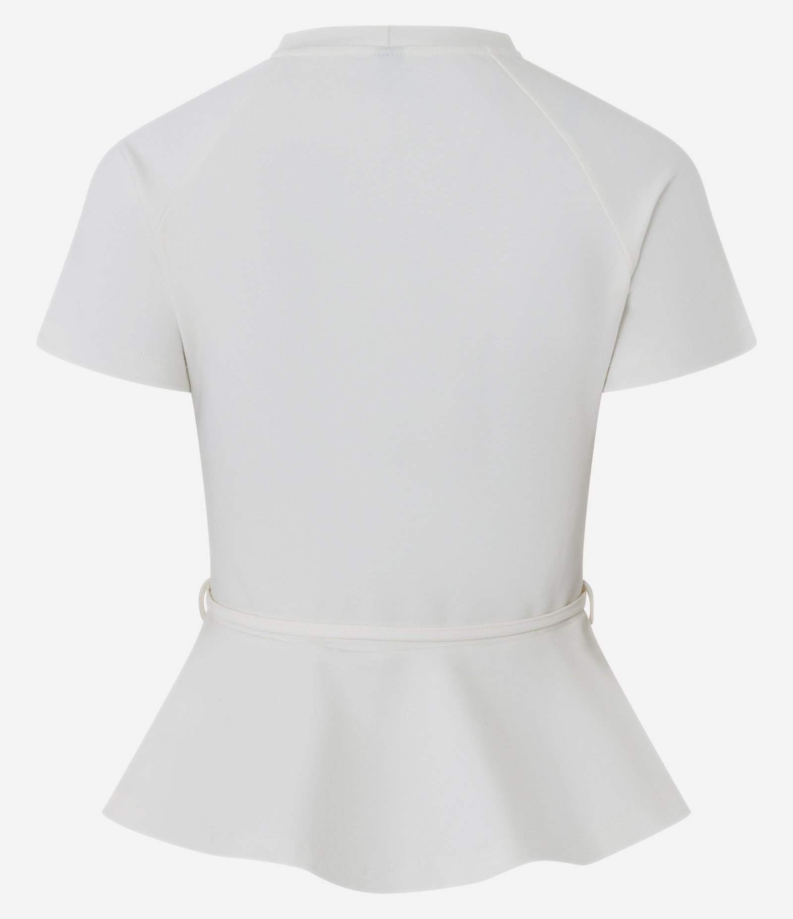 Blusa Peplum em Ponto Roma com Detalhe de Cinto Branco 6