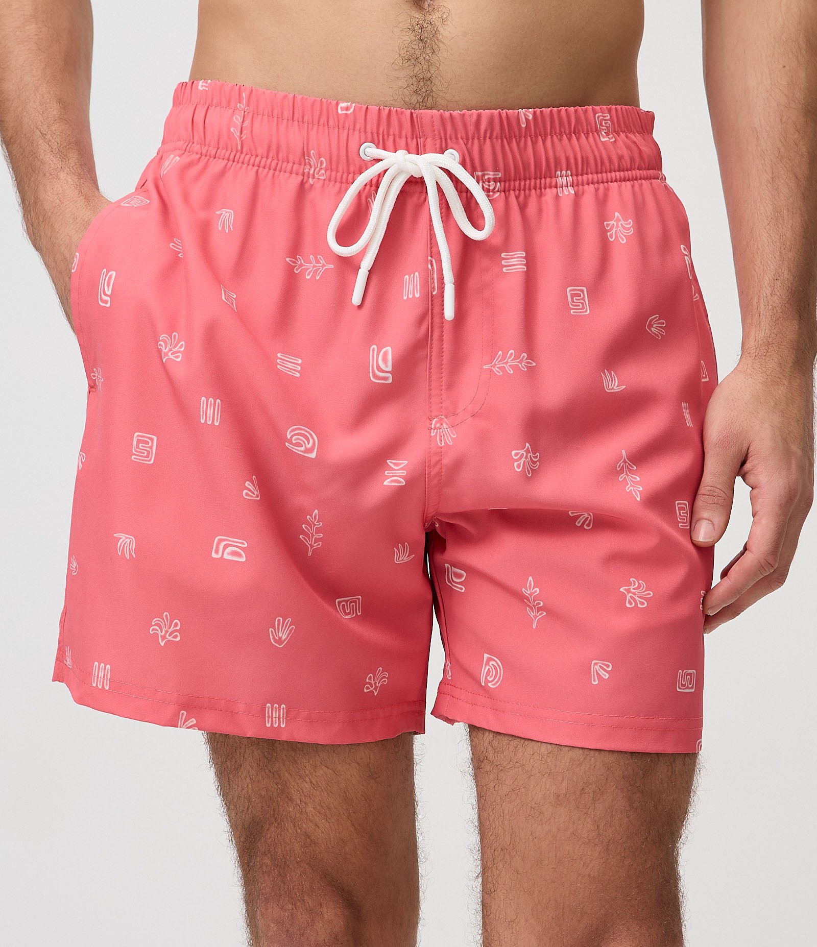Bermuda de Banho com Estampa Mini Ícones Rosa 2