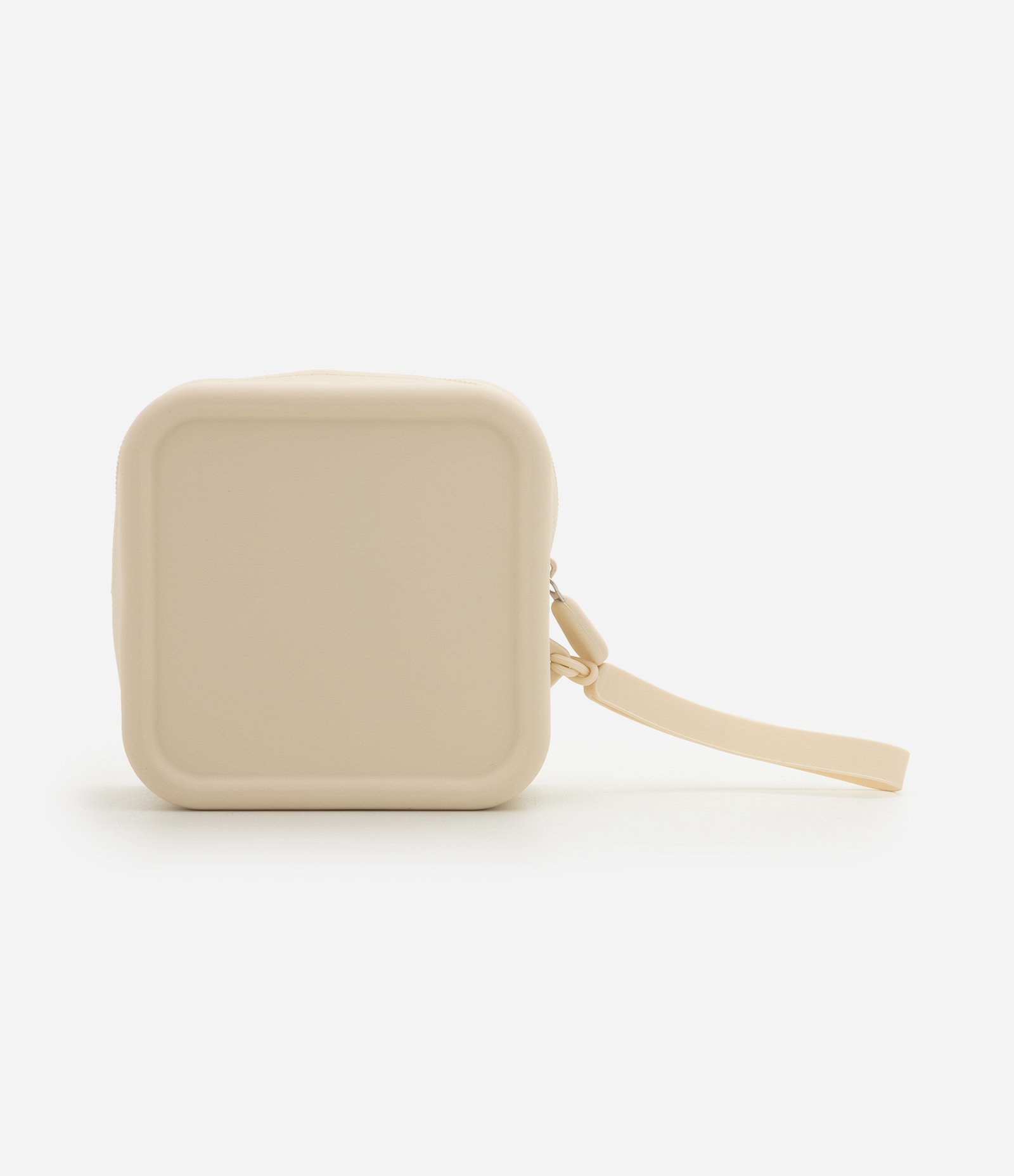 Necessaire Quadrada em Silicone com Alça Off White 3