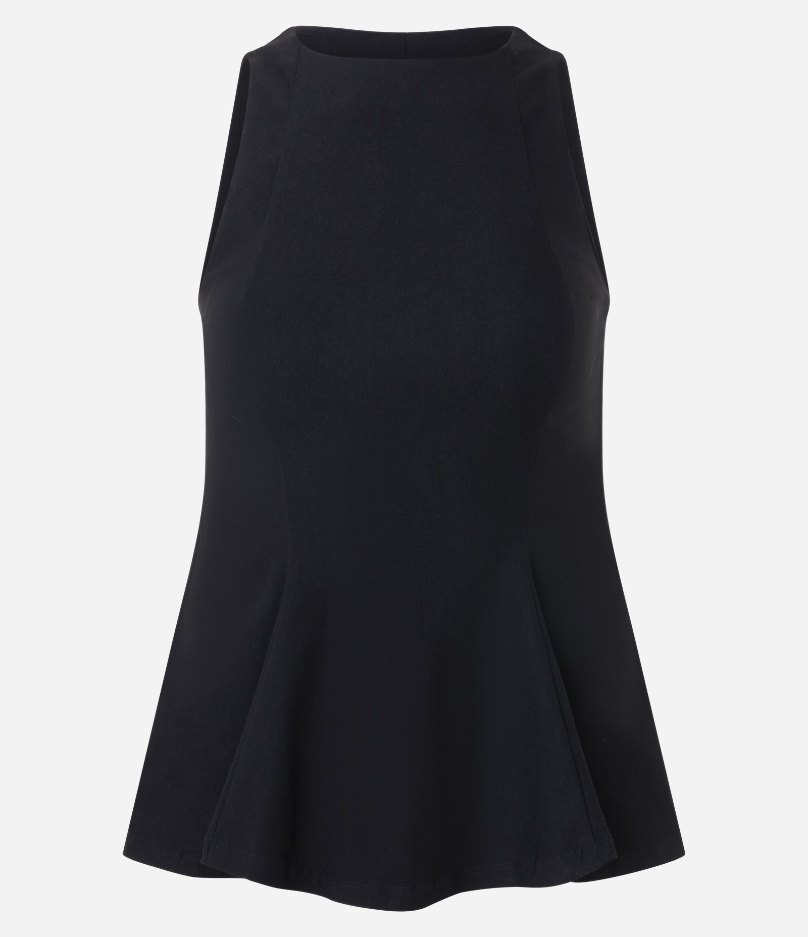 Blusa Peplum em Bengaline com Gola Halter Preto 1
