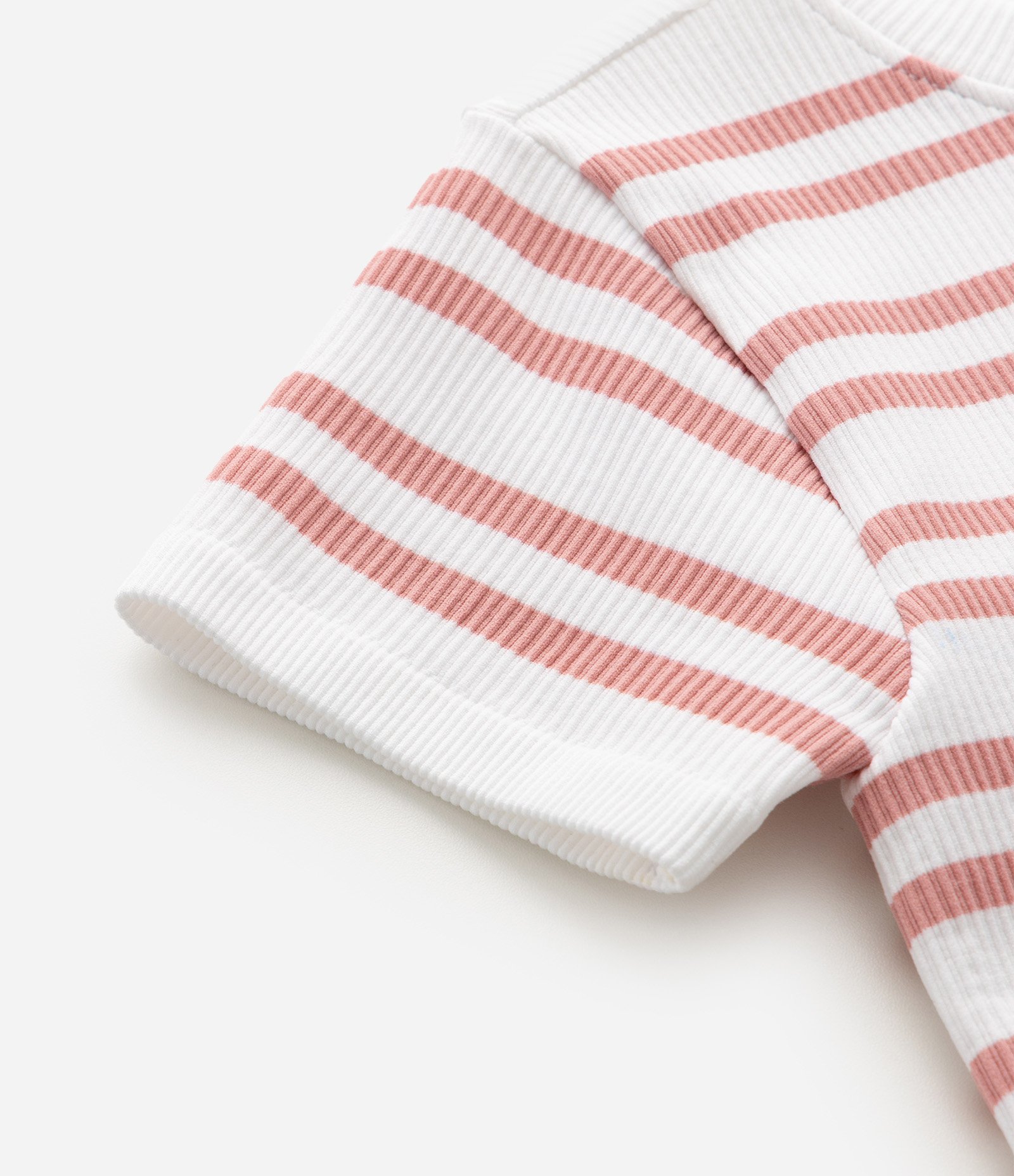 Camiseta Infantil em Poliamida com Estampa Listrada - Tam 5 A 14 Anos Branco/Rosa 4