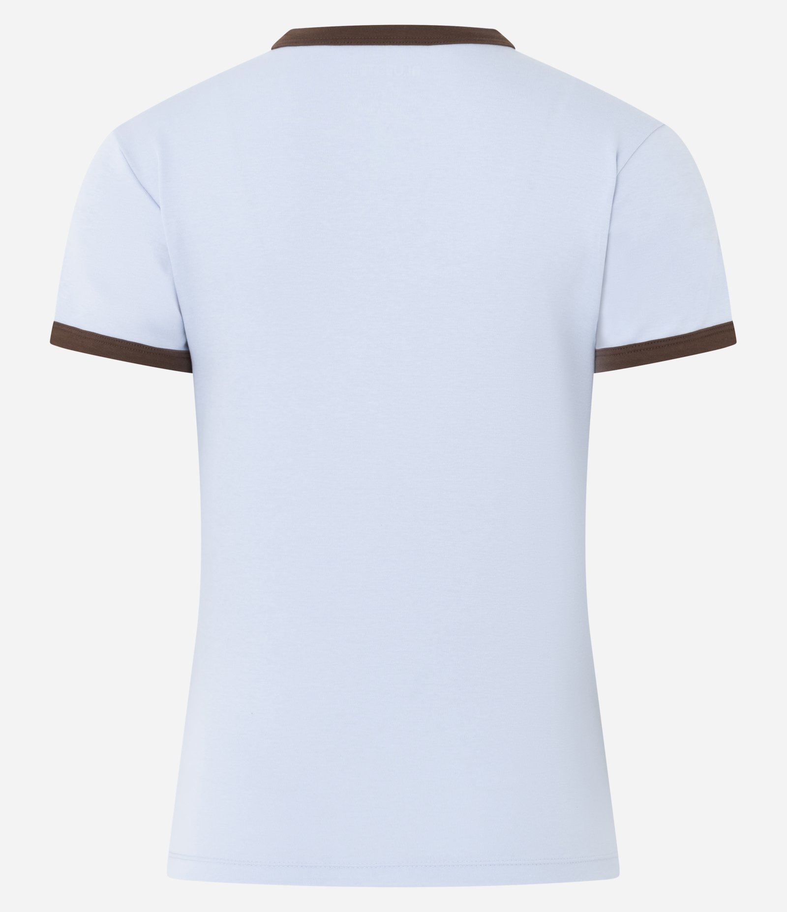 Blusa Baby Look em Algodão Peruano com Gola Contrastantes Azul 7