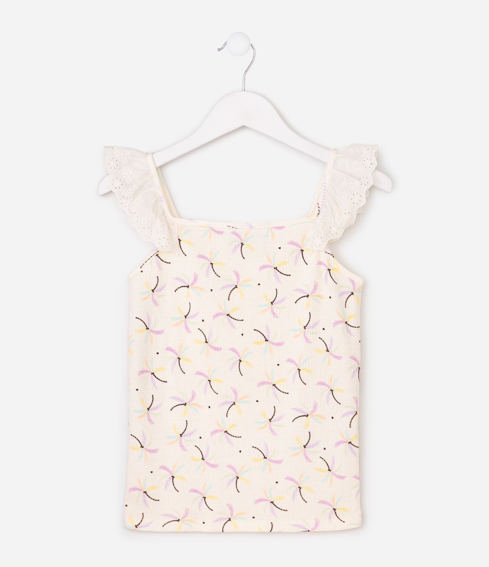 Blusa Infantil Em Algodão Estampa Tropical - Tam 5 a 14 anos Bege 2