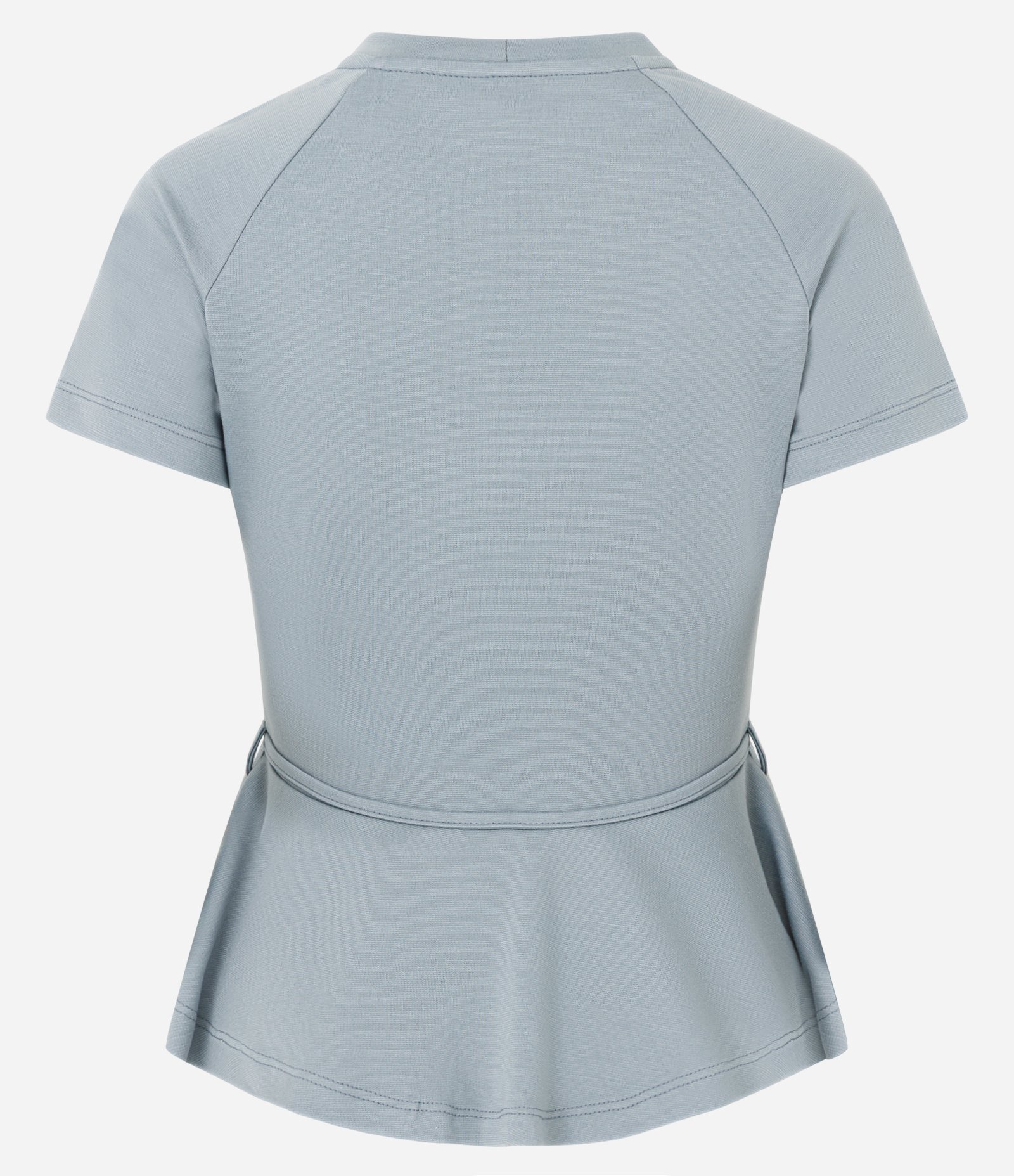 Blusa Peplum em Ponto Roma com Detalhe de Cinto Azul 6