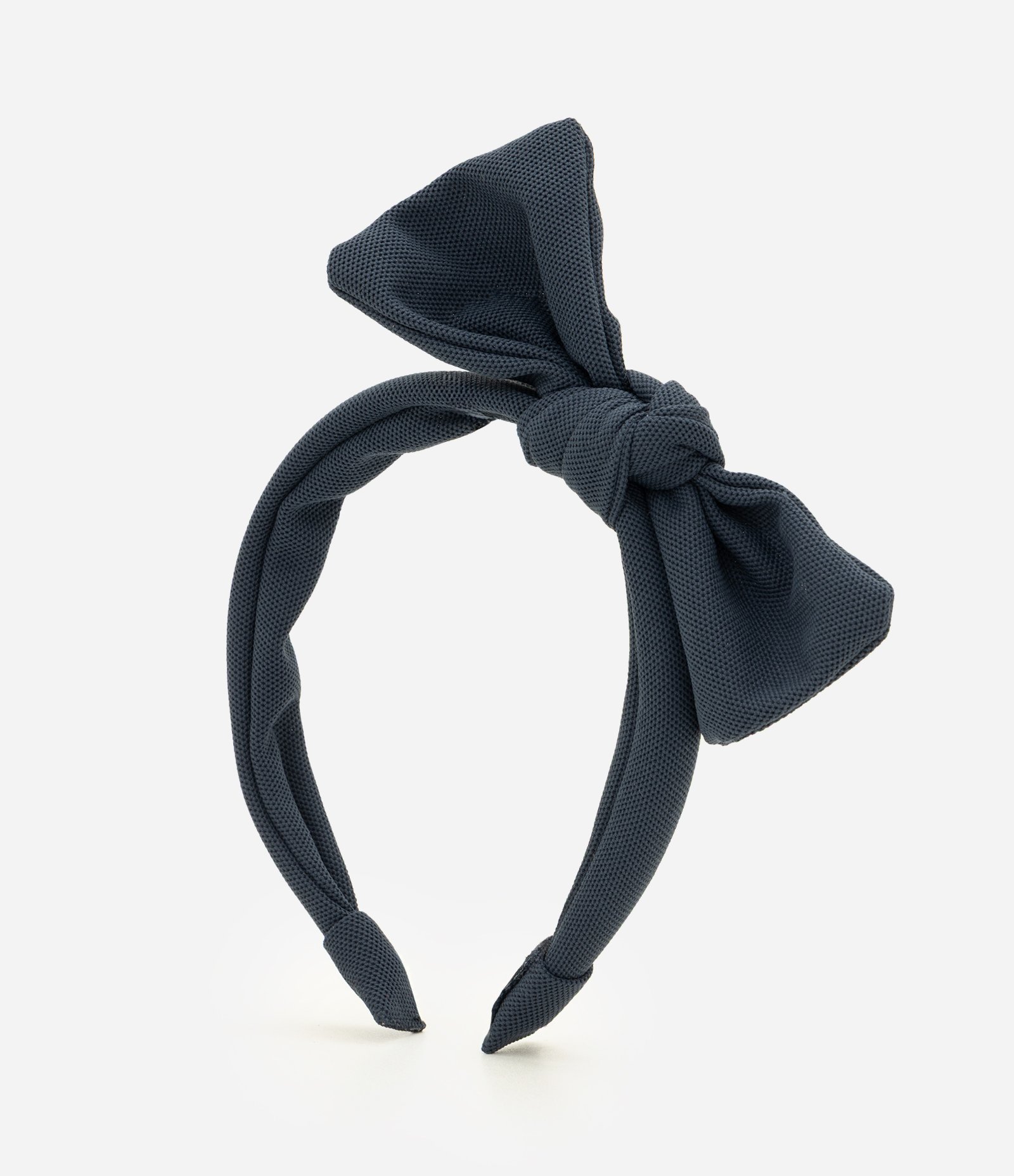 Tiara Infantil em Tecido com Laço Grande - Tam U Azul Marinho 1