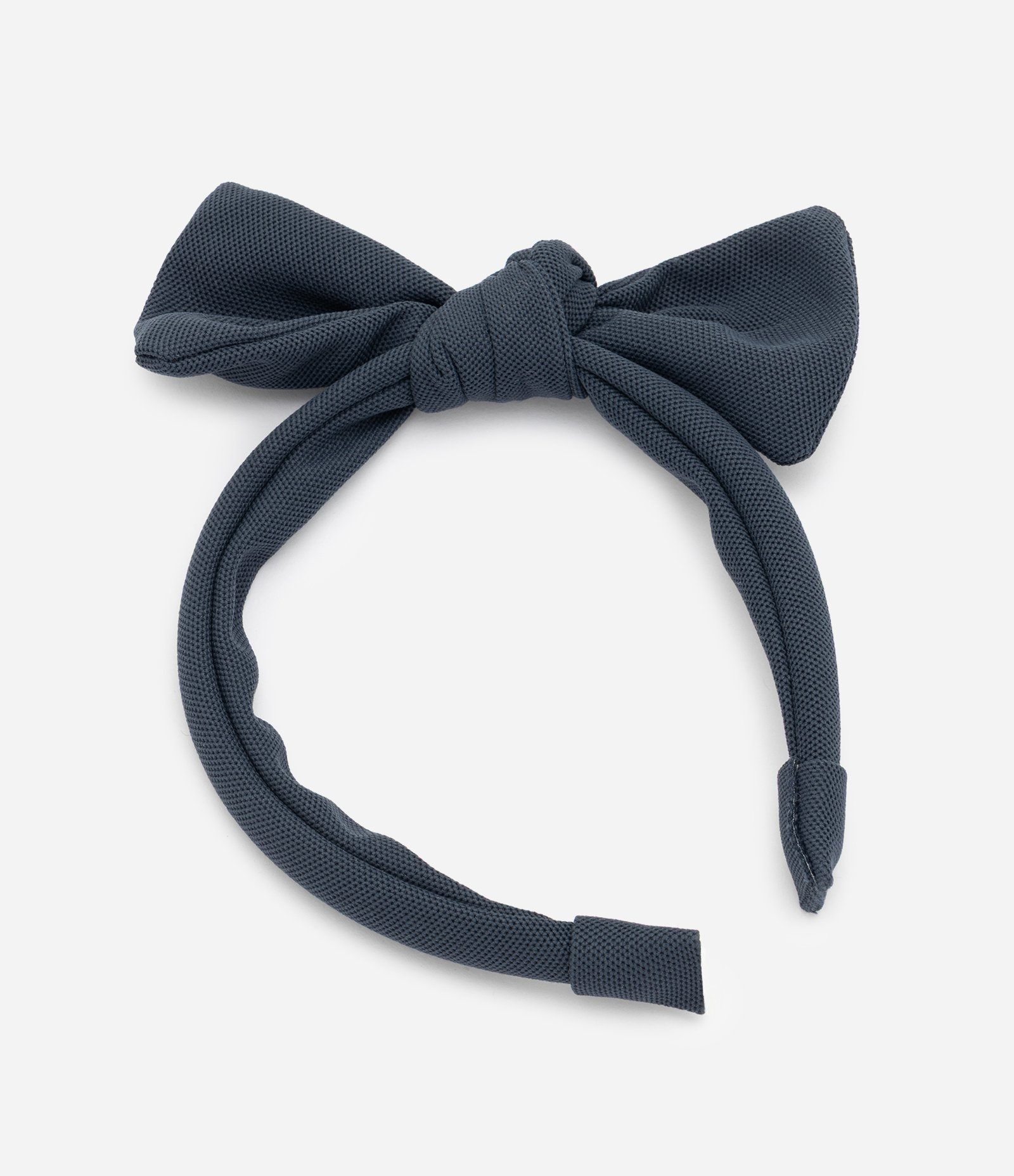 Tiara Infantil em Tecido com Laço Grande - Tam U Azul Marinho 2