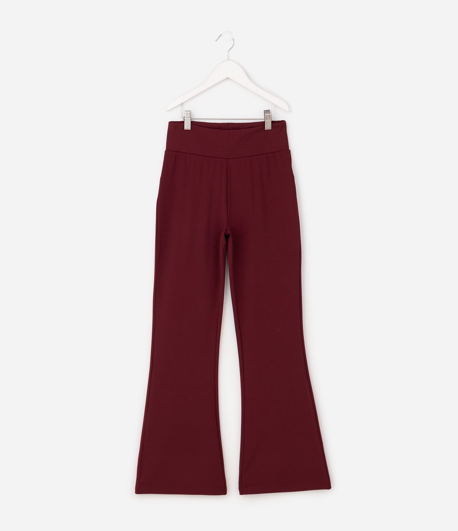 Calça Flare Esportiva com Cós Largo Infantil - Tam 7 a 16 Anos Bordô 2