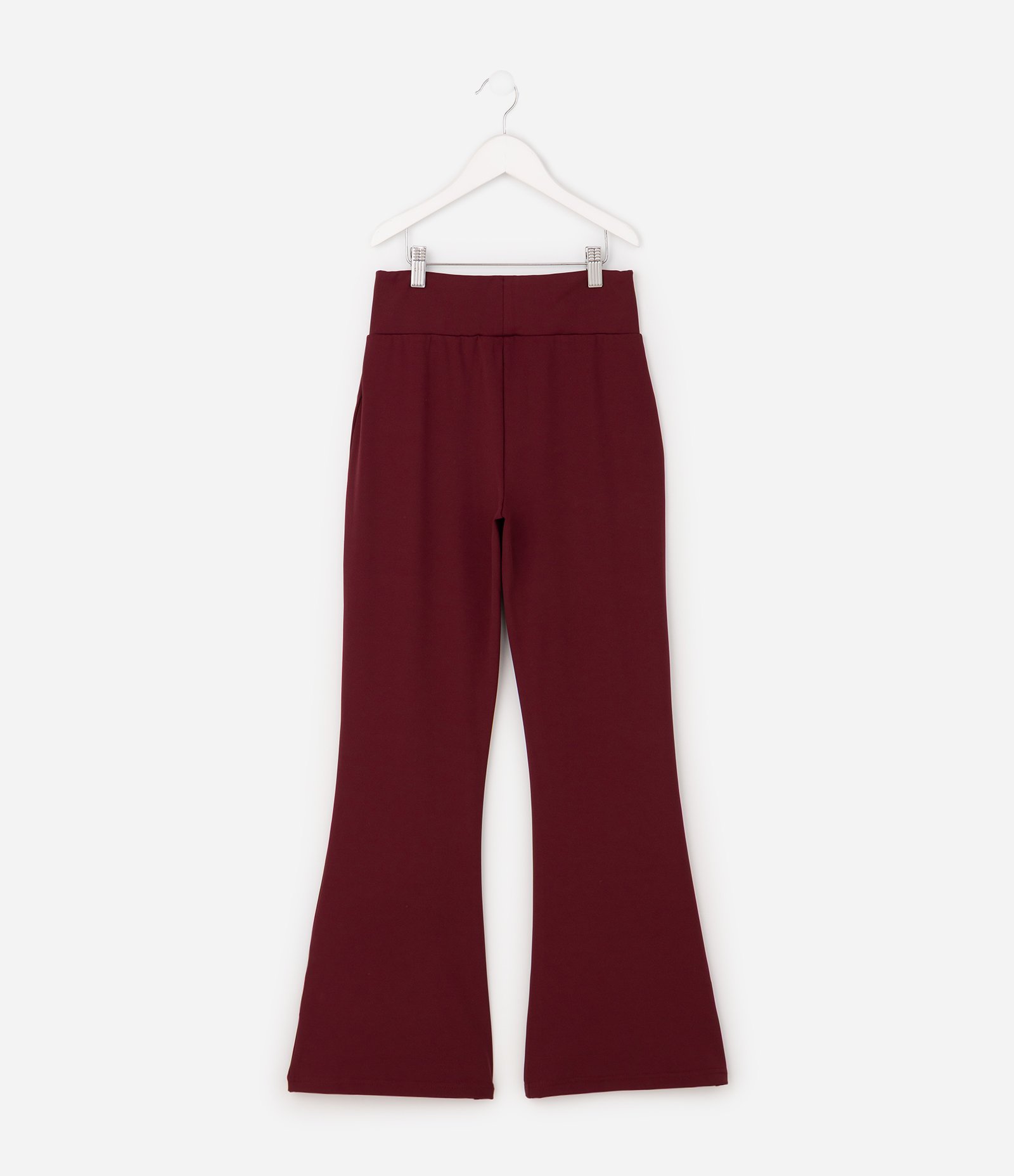 Calça Flare Esportiva com Cós Largo Infantil - Tam 7 a 16 Anos Bordô 3