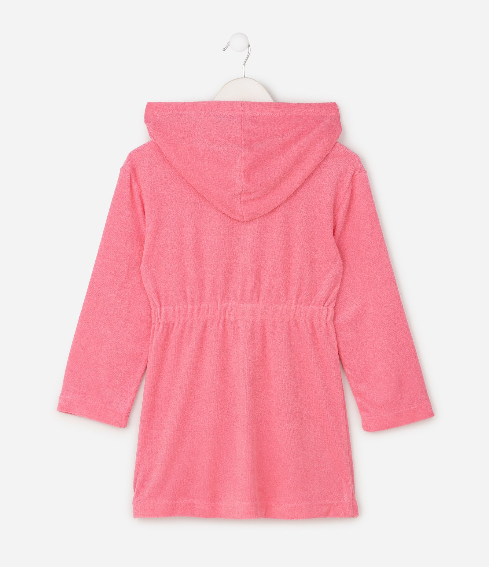 Roupão Infantil Em Algodão Atoalhado Accessories com Capuz e Bolso Interativo Tam 1 a 8 Anos Rosa 2
