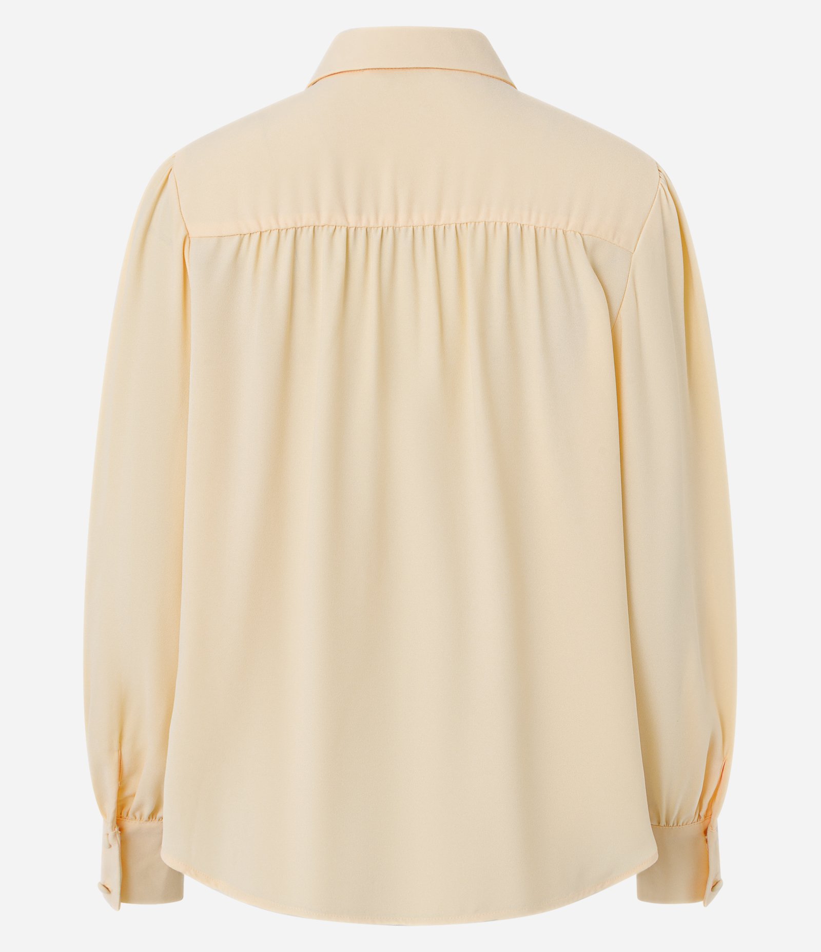 Camisa em Crepe com Manga Longa e Franzido no Ombro Amarelo 6