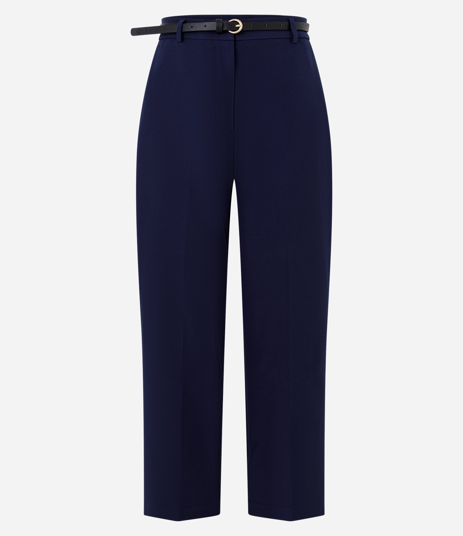 Calça Reta Alfaiatada com Cinto Fino em PU Azul 6