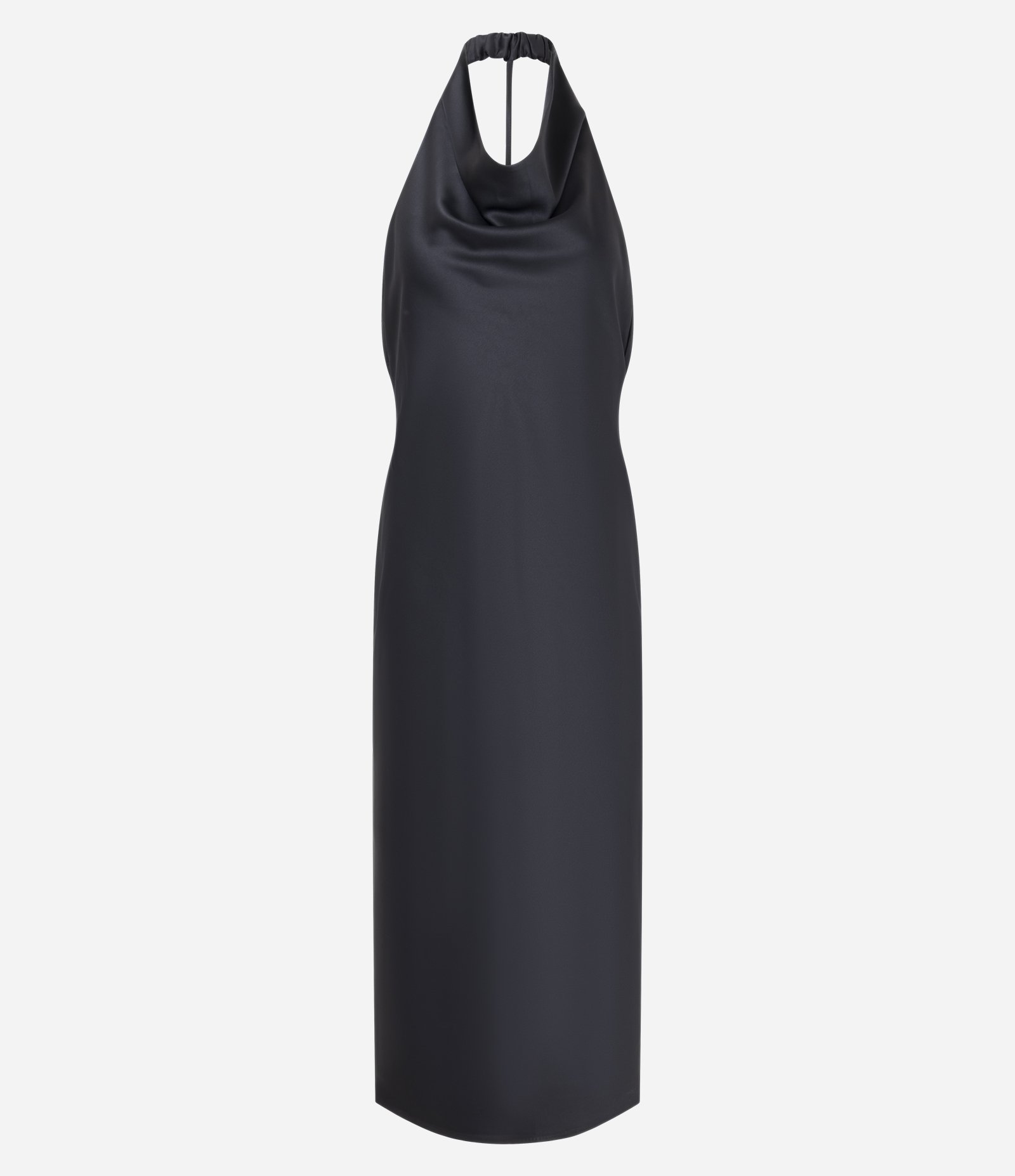 Vestido New Midi em Cetim com Decote Degagê Preto 5