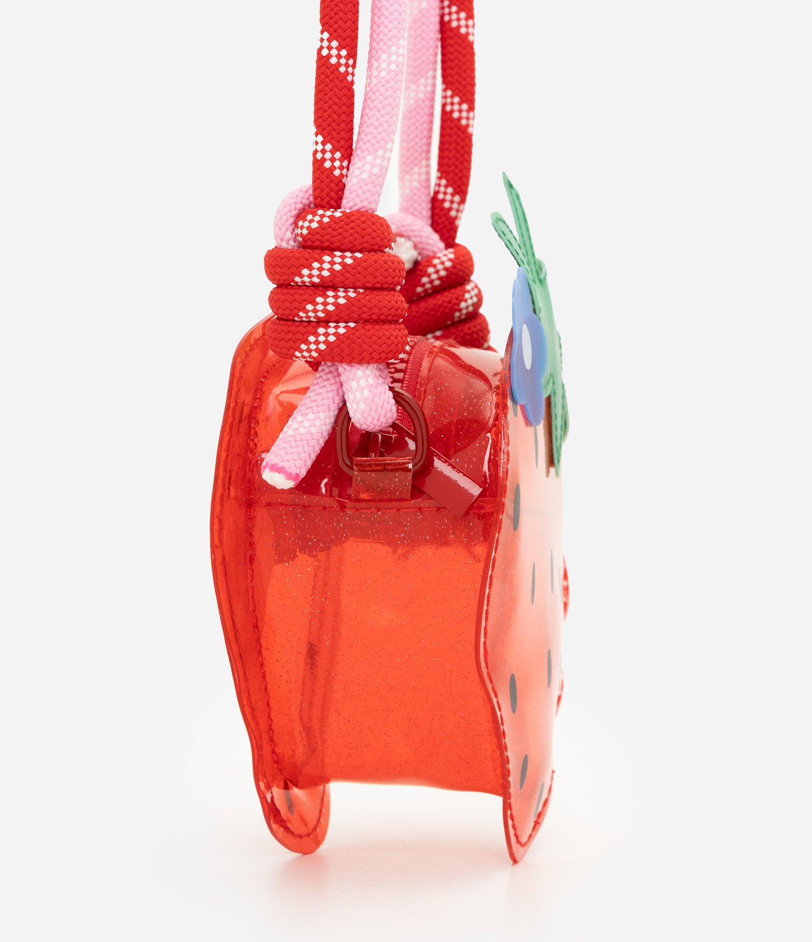 Bolsa Transversal Infantil com Formato de Moranguinho - Tam U Vermelho 2