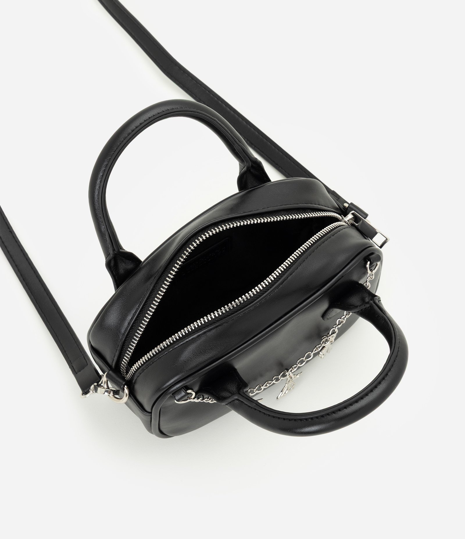 Bolsa Infantil PU Transversal com corrente e pins - Tam Único Preto 4