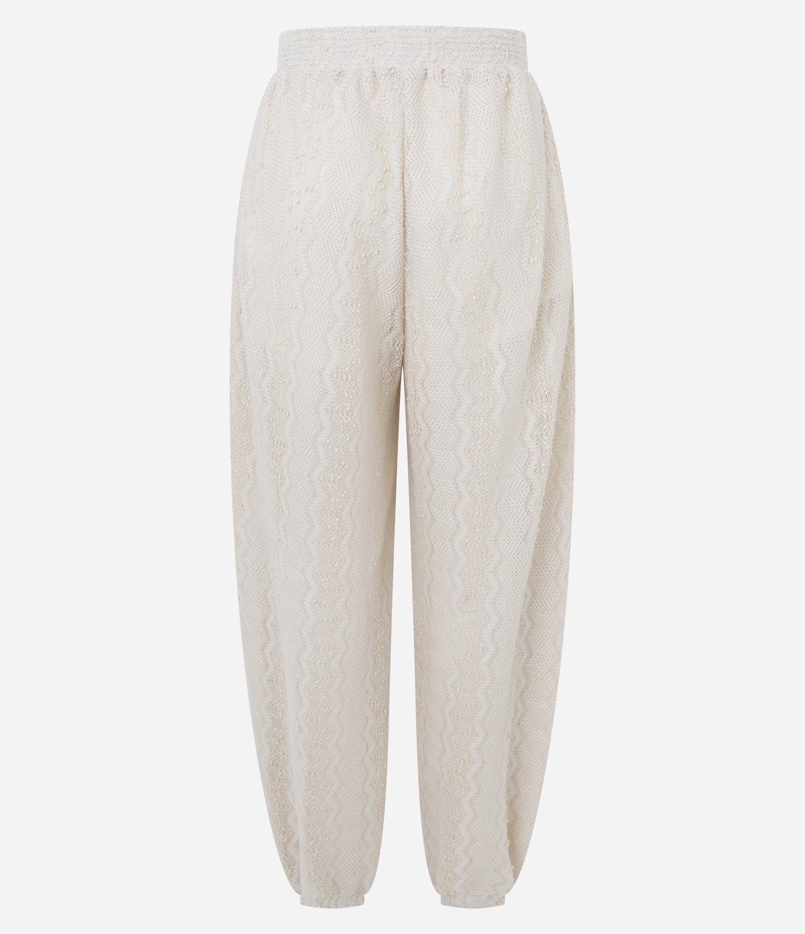 Calça Aladim em Malha Texturizada com Elástico na Cintura Branco 6