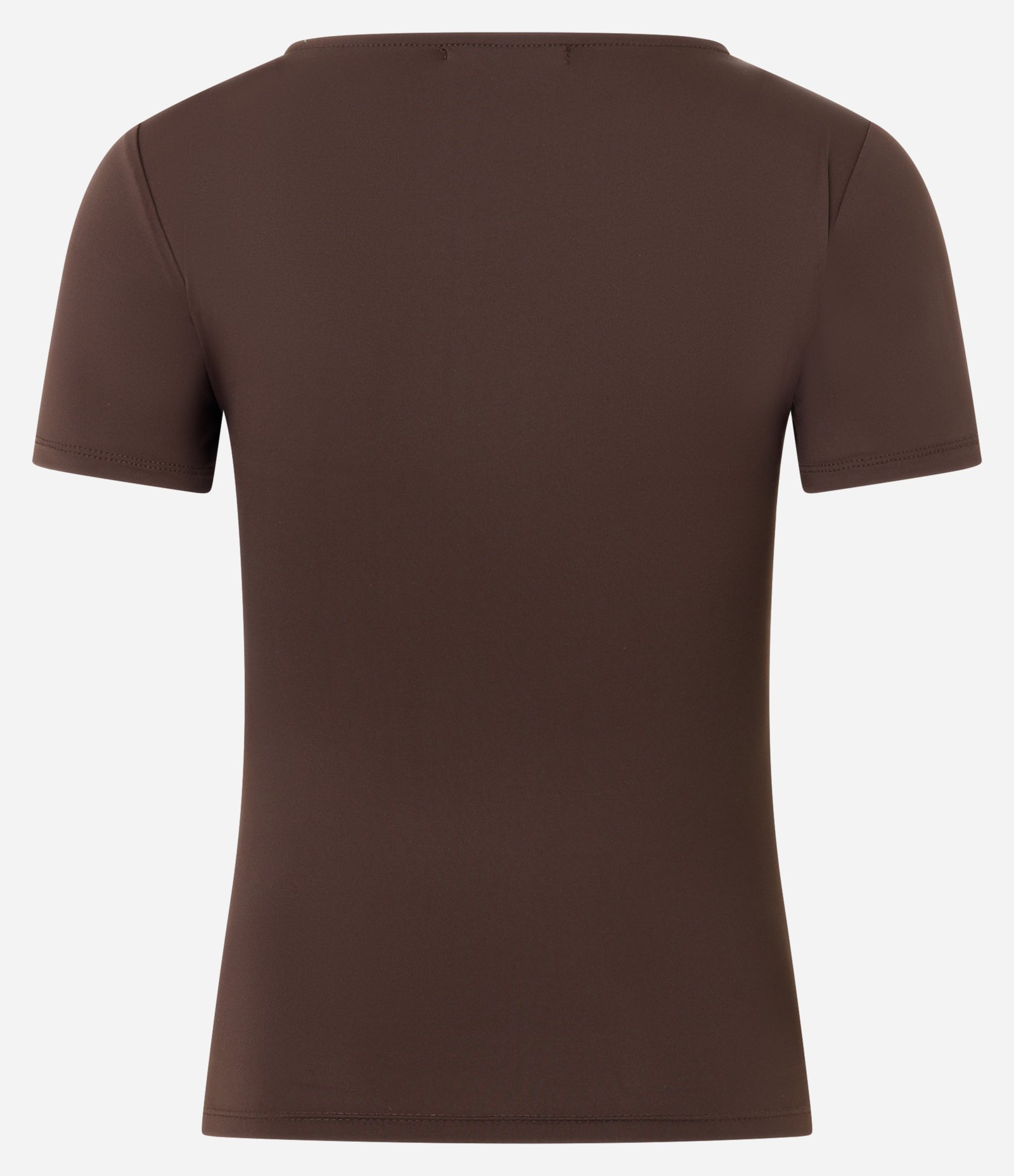 Blusa Regular em Microfibra com Gola Canoa Marrom 2