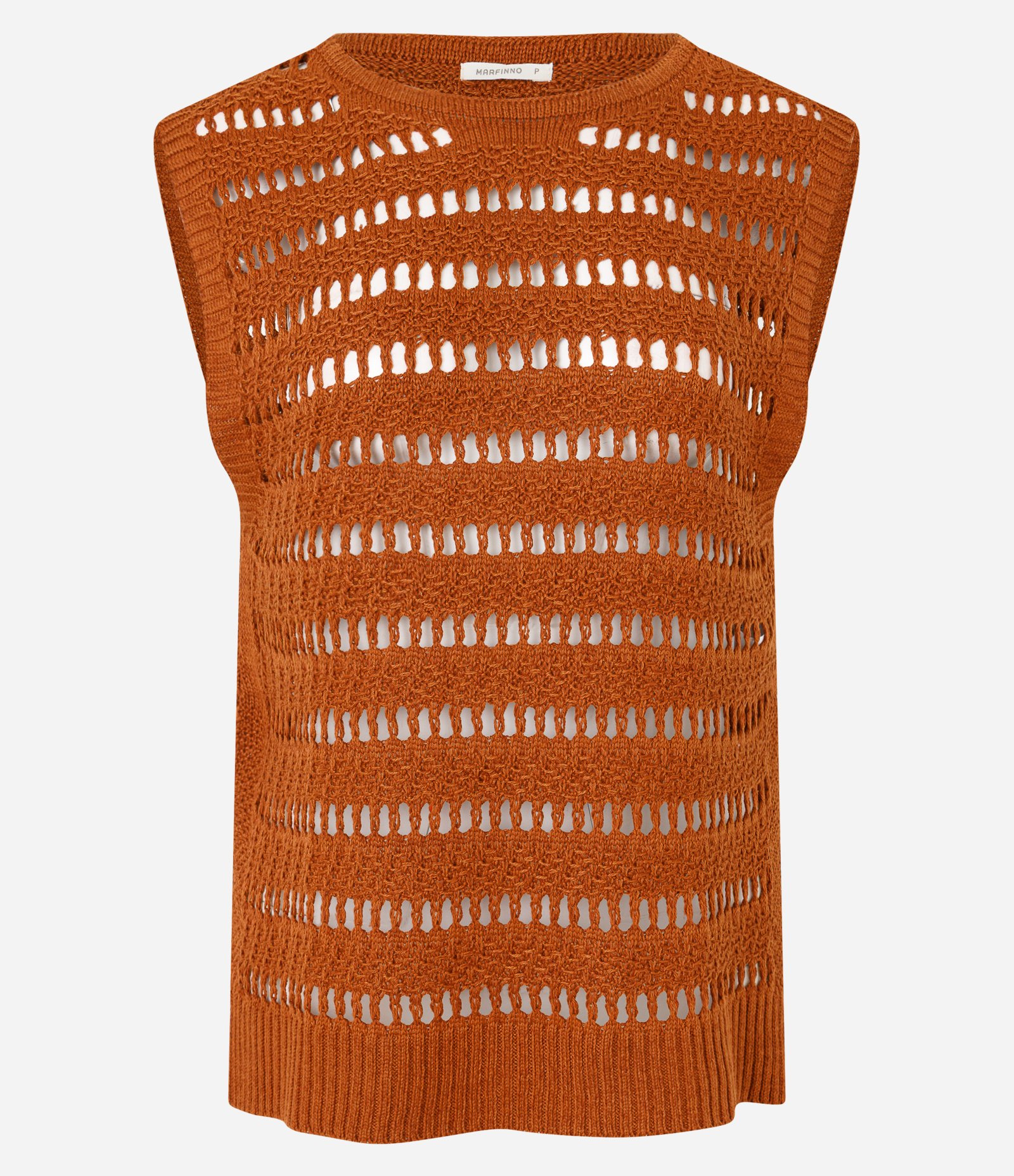 Blusa com Ponto Furadinho e Recorte Lateral Marrom 5