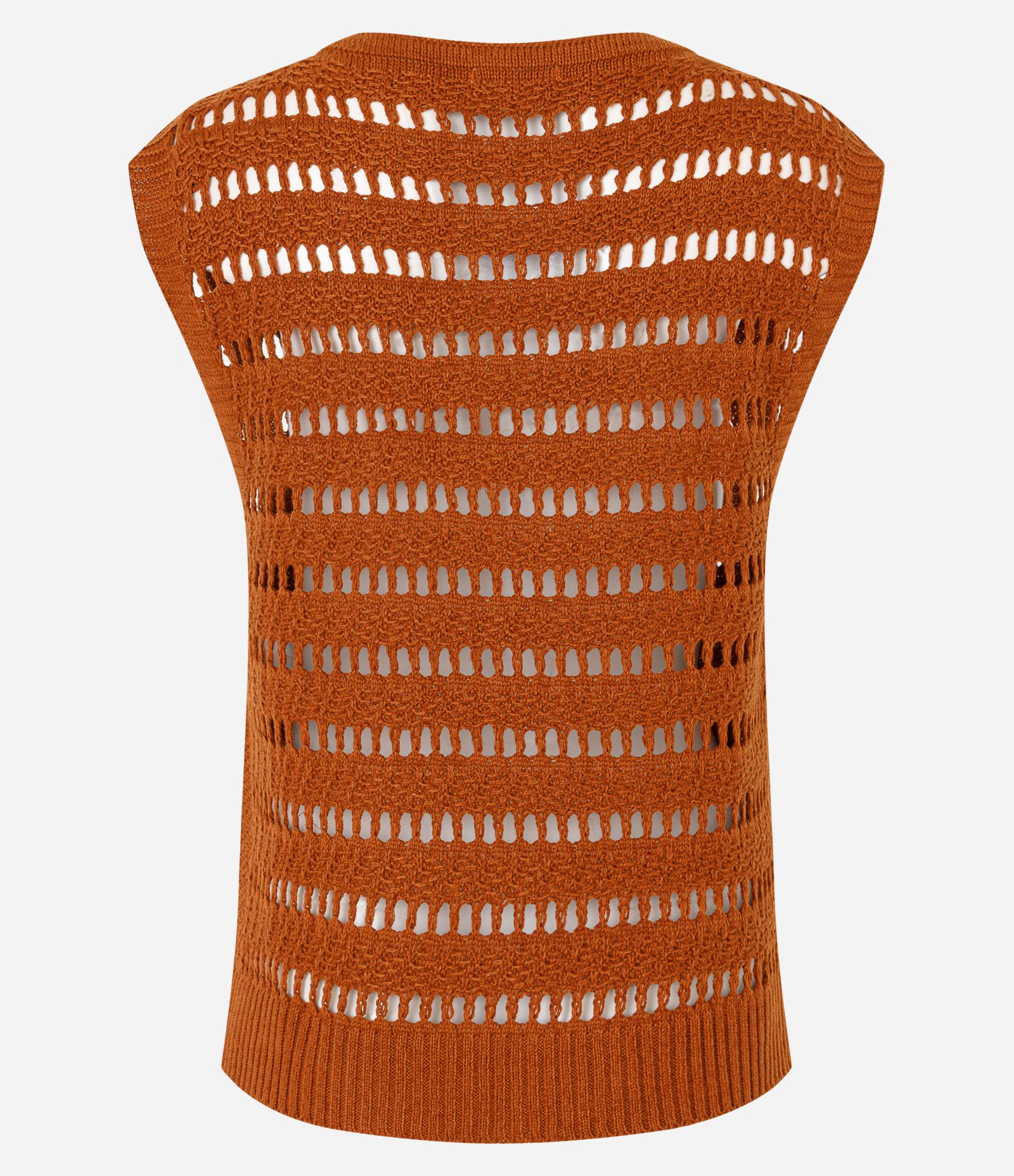 Blusa com Ponto Furadinho e Recorte Lateral Marrom 7