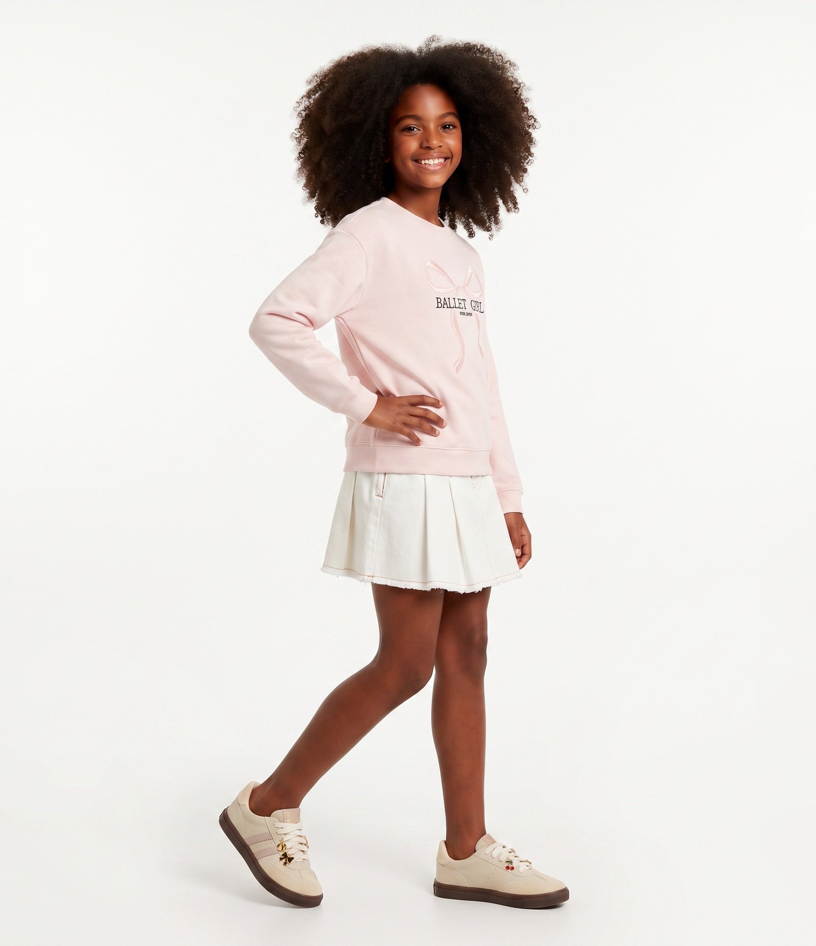 Casaco Infantil com Bordado Ballet com Laço – Tam 5 a 16 Anos Rosa Claro 2