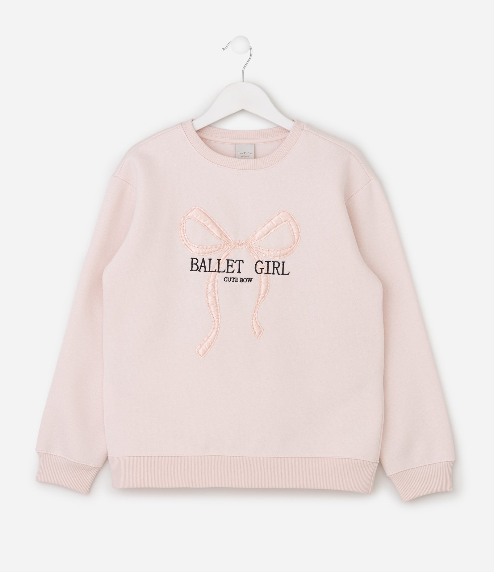 Casaco Infantil com Bordado Ballet com Laço – Tam 5 a 16 Anos Rosa Claro 1
