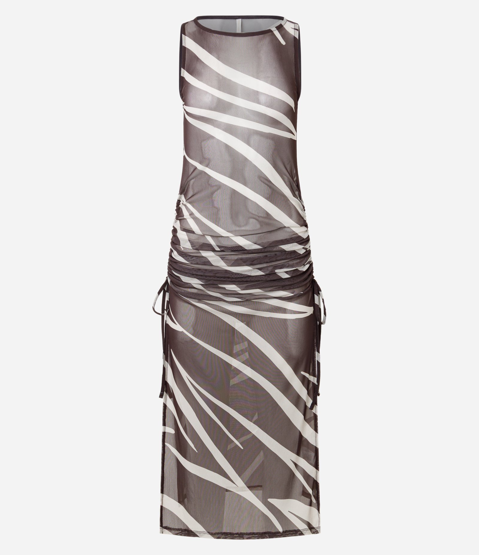 Saída de Praia Vestido com Estampa Animal Print e Amarração Marrom 5