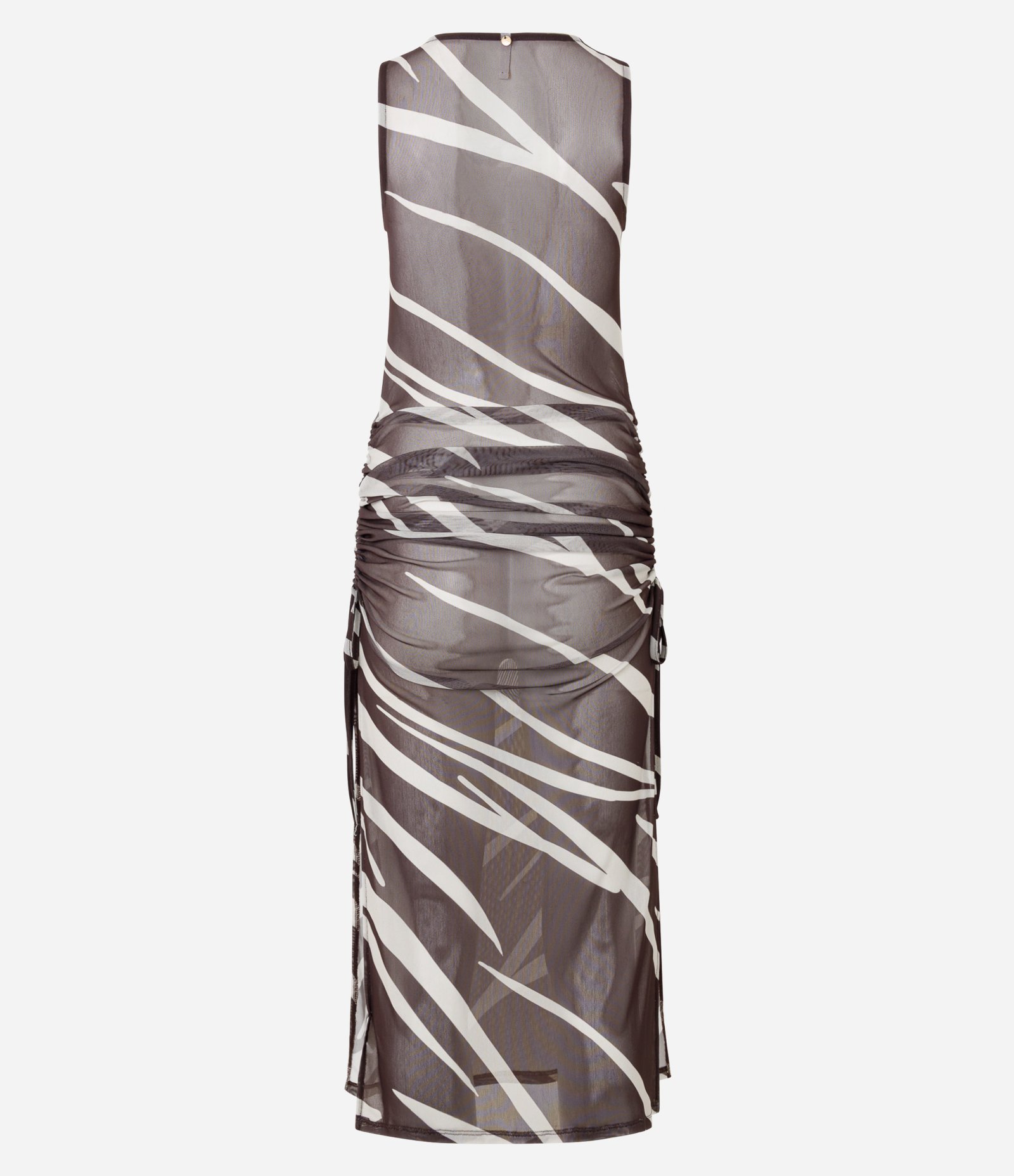 Saída de Praia Vestido com Estampa Animal Print e Amarração Marrom 8