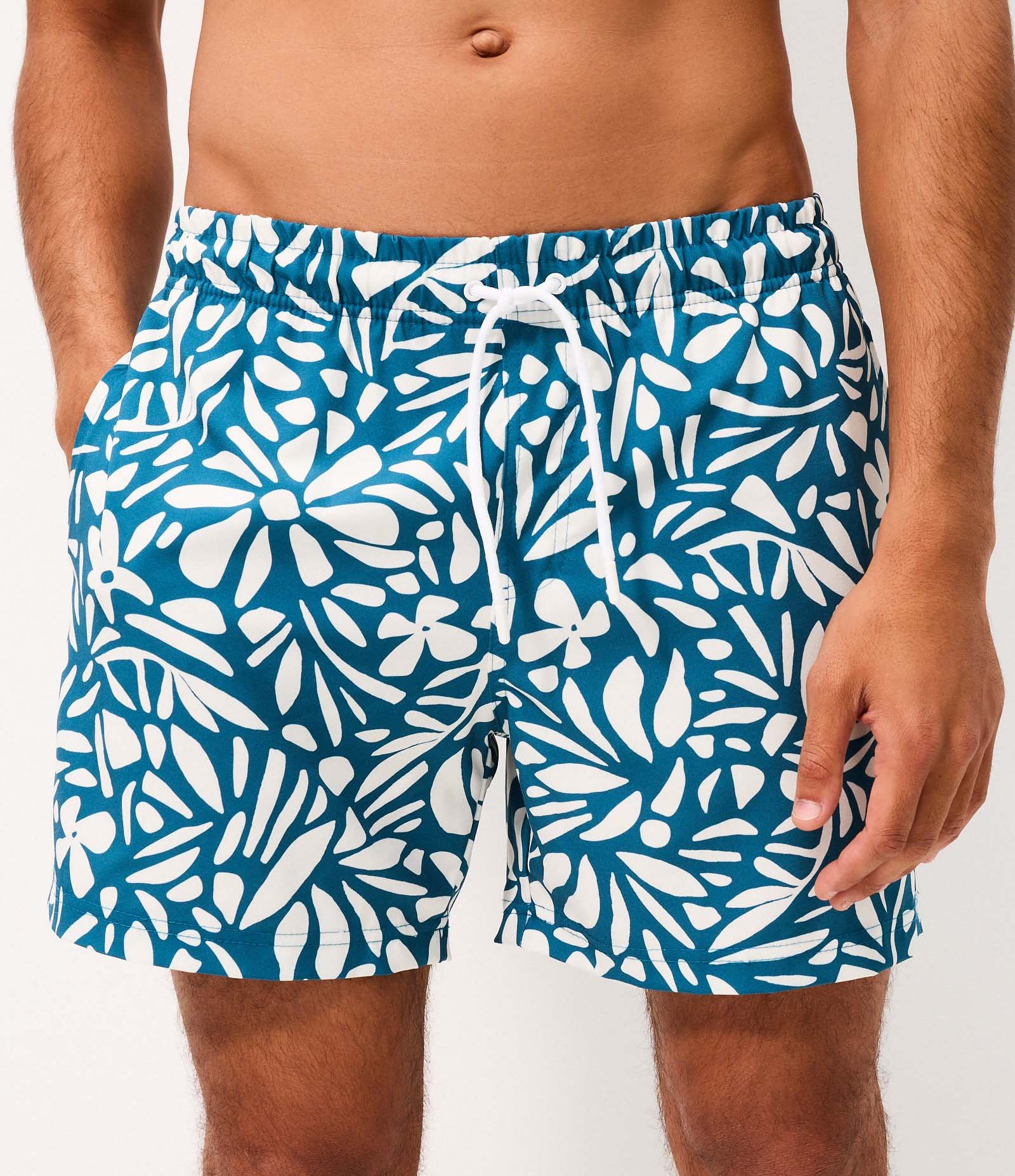Bermuda de Banho com Estampa Abstrata Azul 2