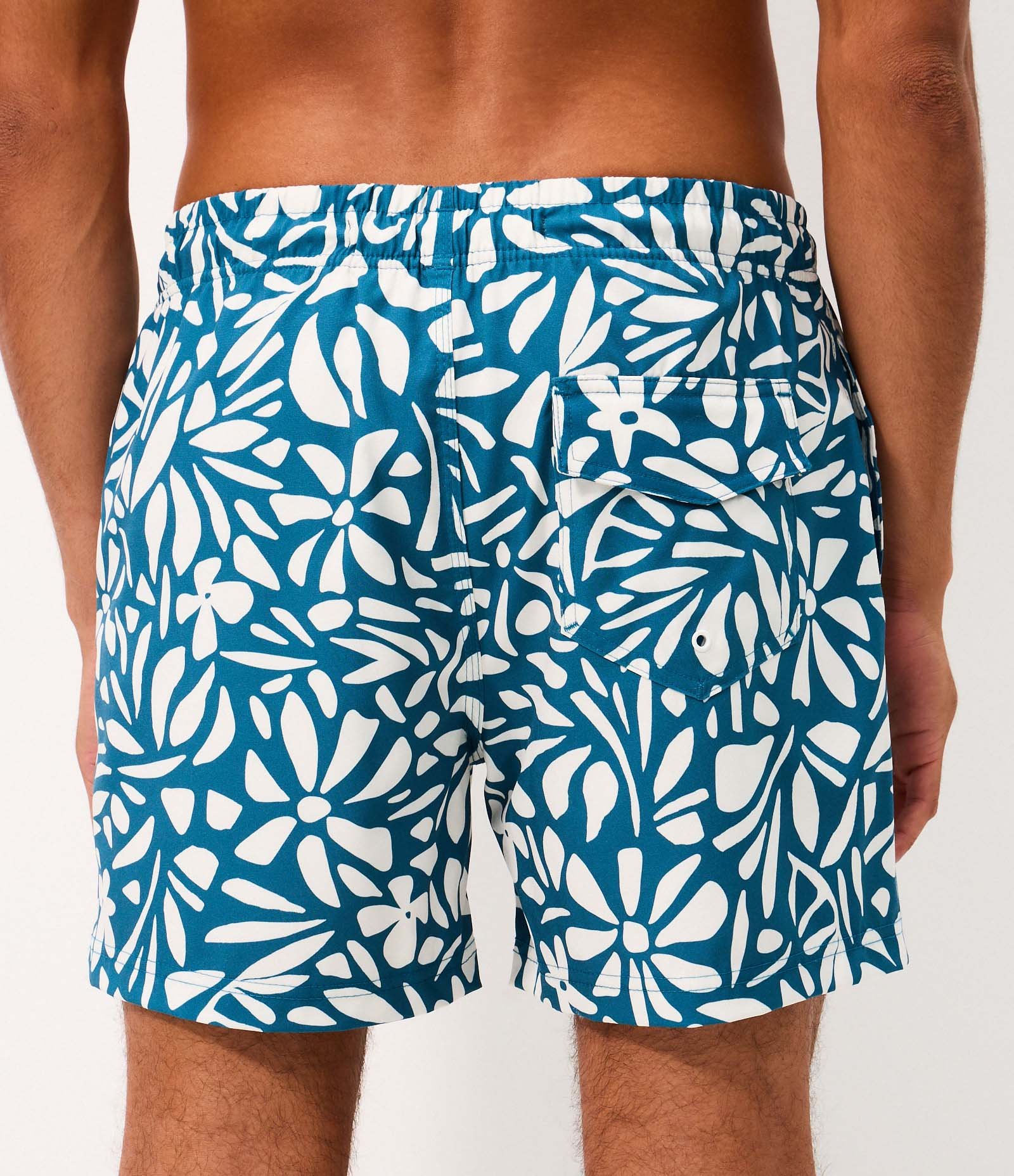 Bermuda de Banho com Estampa Abstrata Azul 3