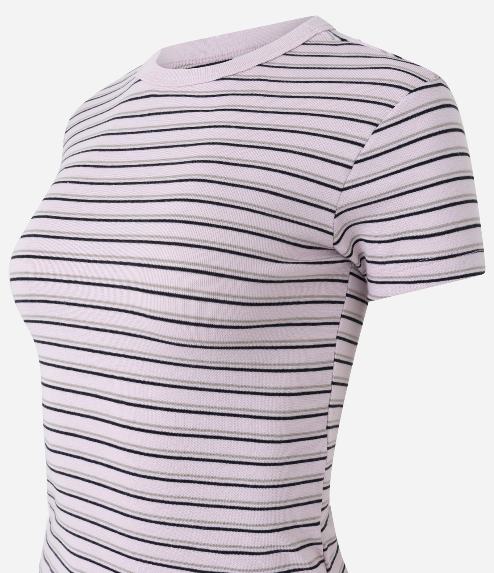 Blusa em Ribana com Estampa Listrada Rosa 6