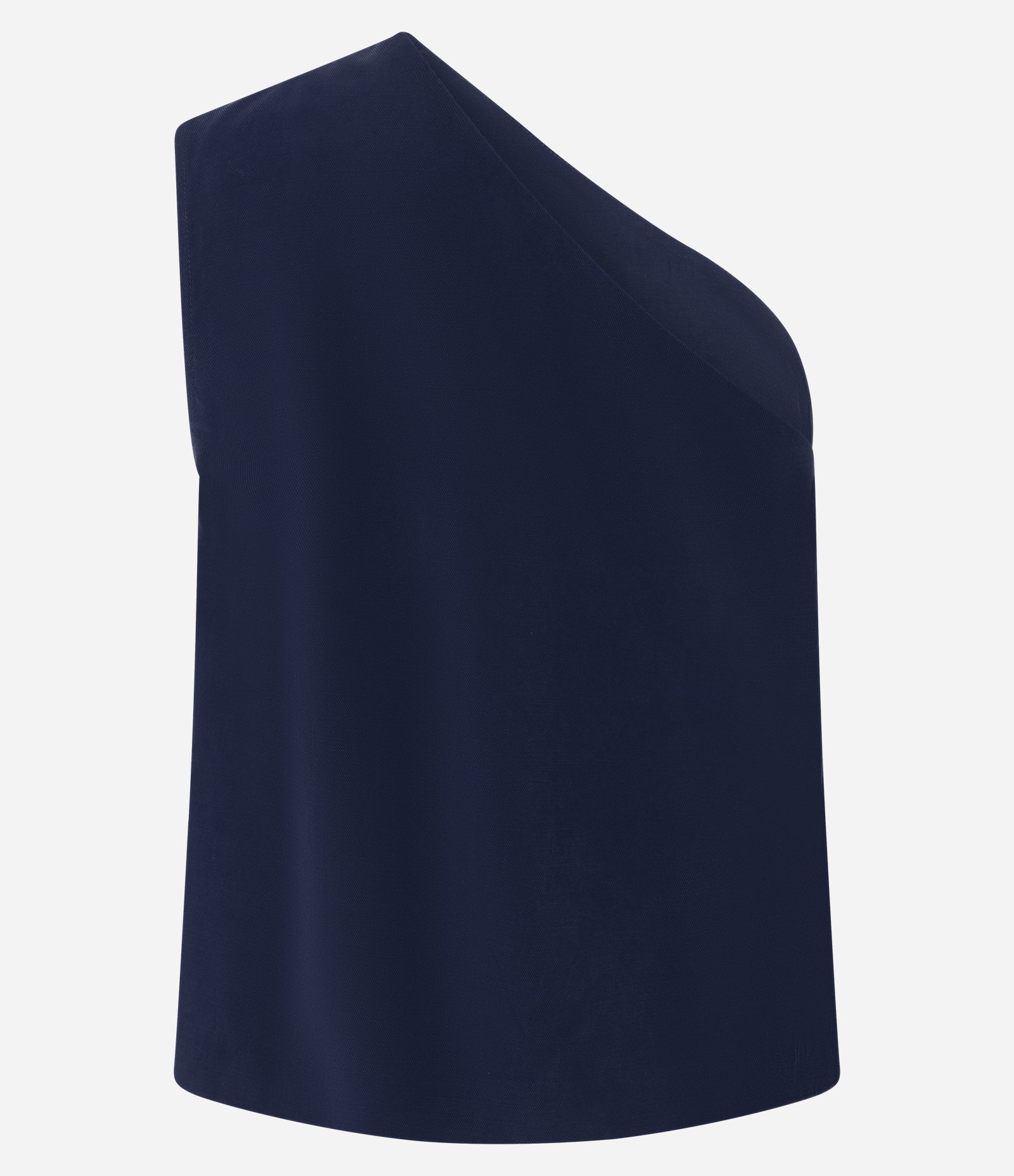 Blusa Um Ombro Só em Viscose com Prega Azul 6