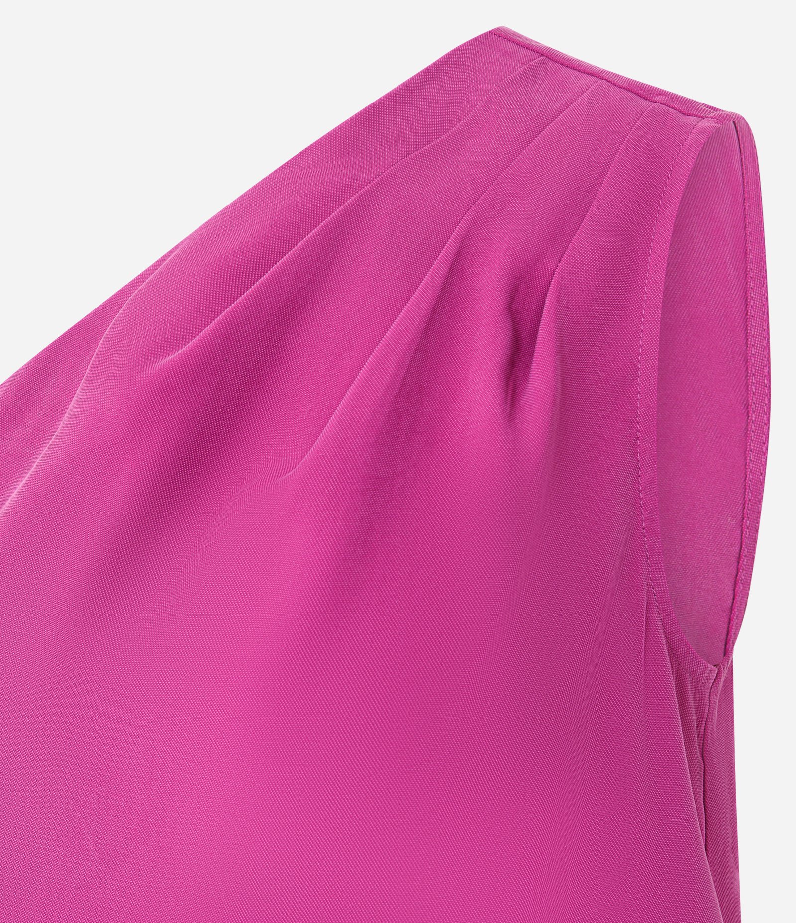Blusa Um Ombro Só em Viscose com Prega Rosa 6
