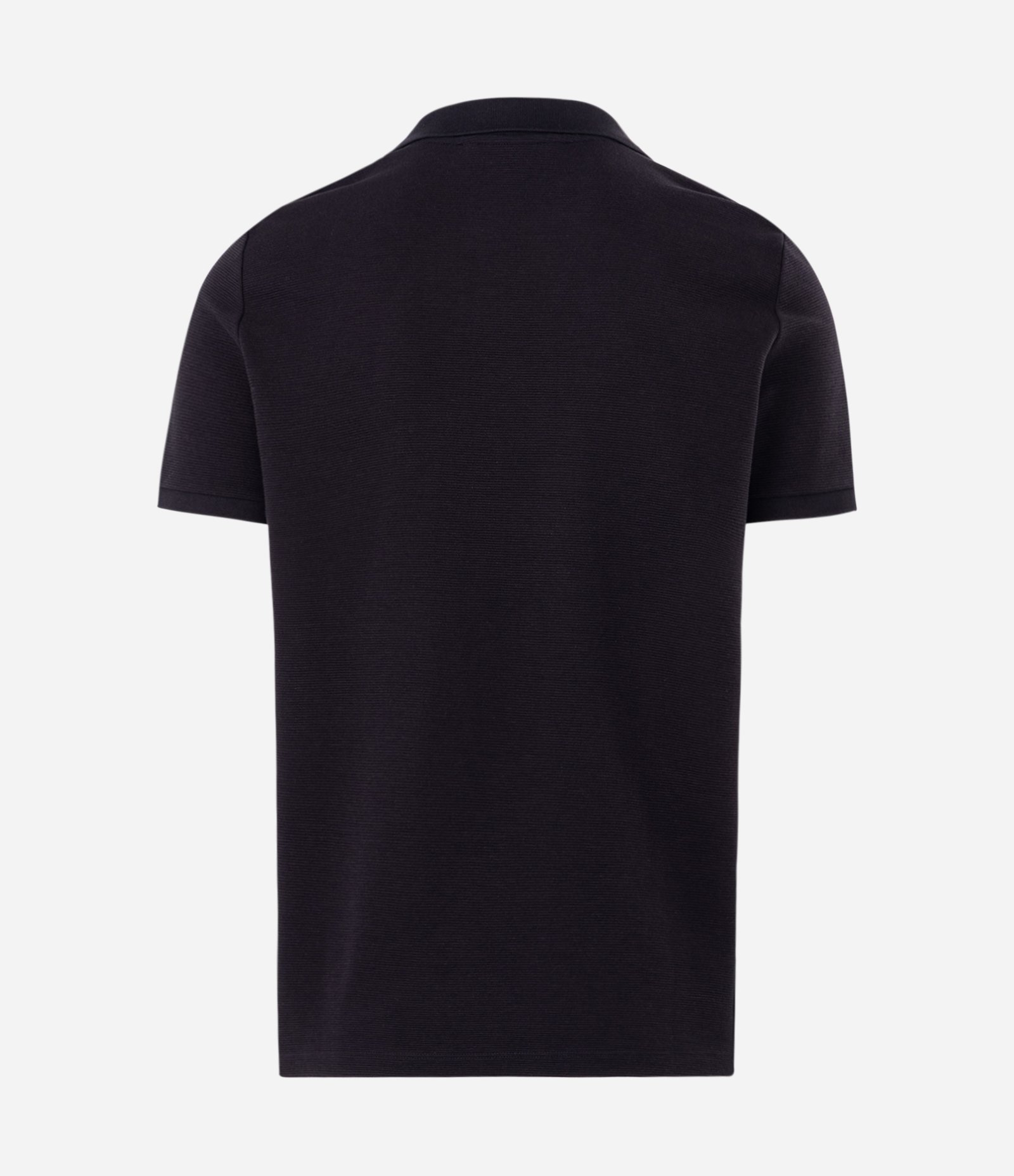 Polo Canelada em Algodão Preto 5