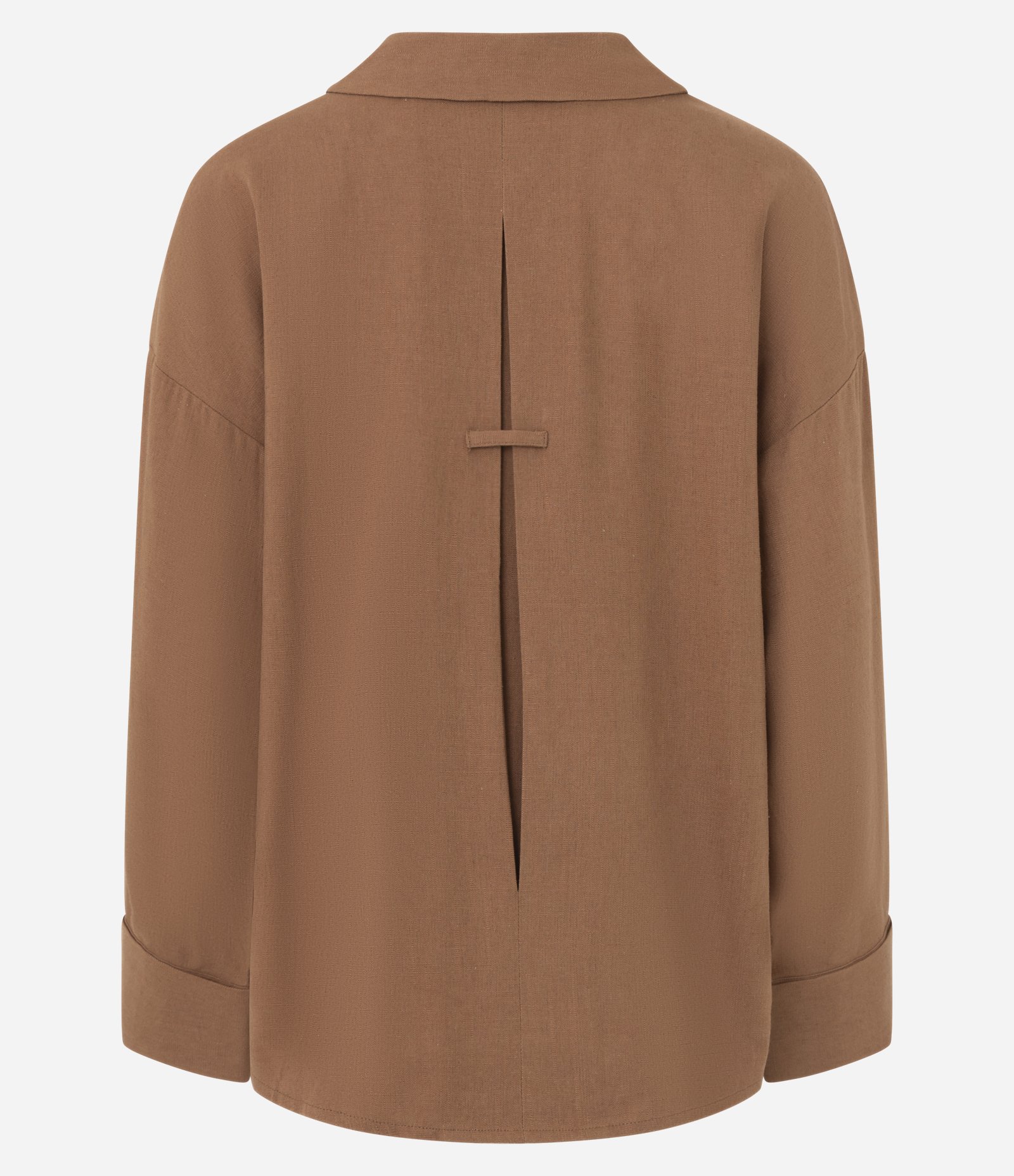Blusa em Viscolinho com Gola Padre Marrom 7