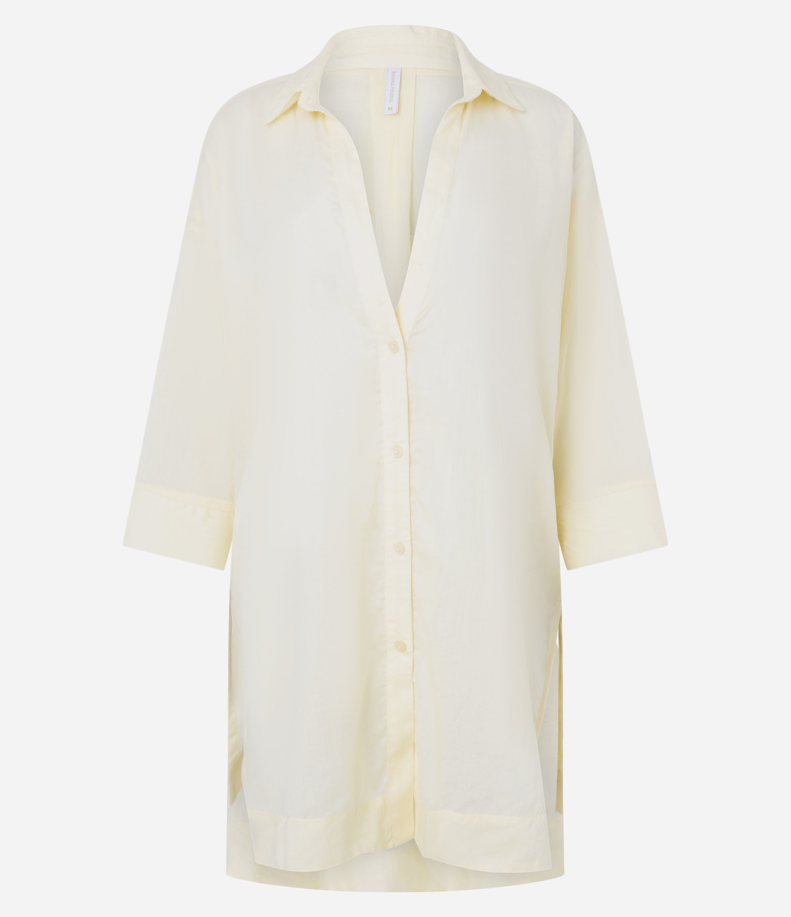Saída de Praia Chemise em Cotton com Manga 3/4 Amarelo 5