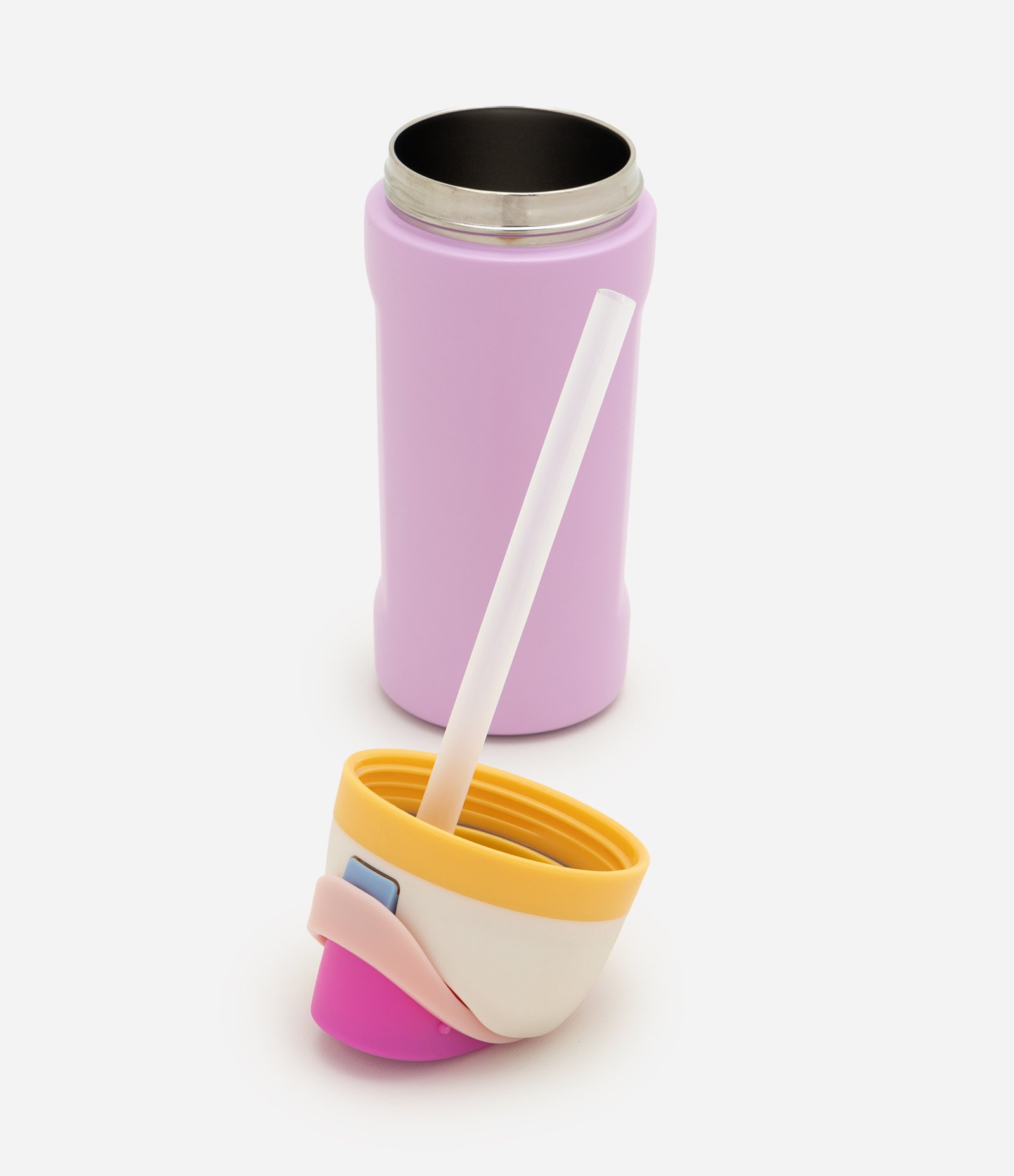 Garrafa Térmica em Metal com Canudo e Biqueira 500ml Rosa 3