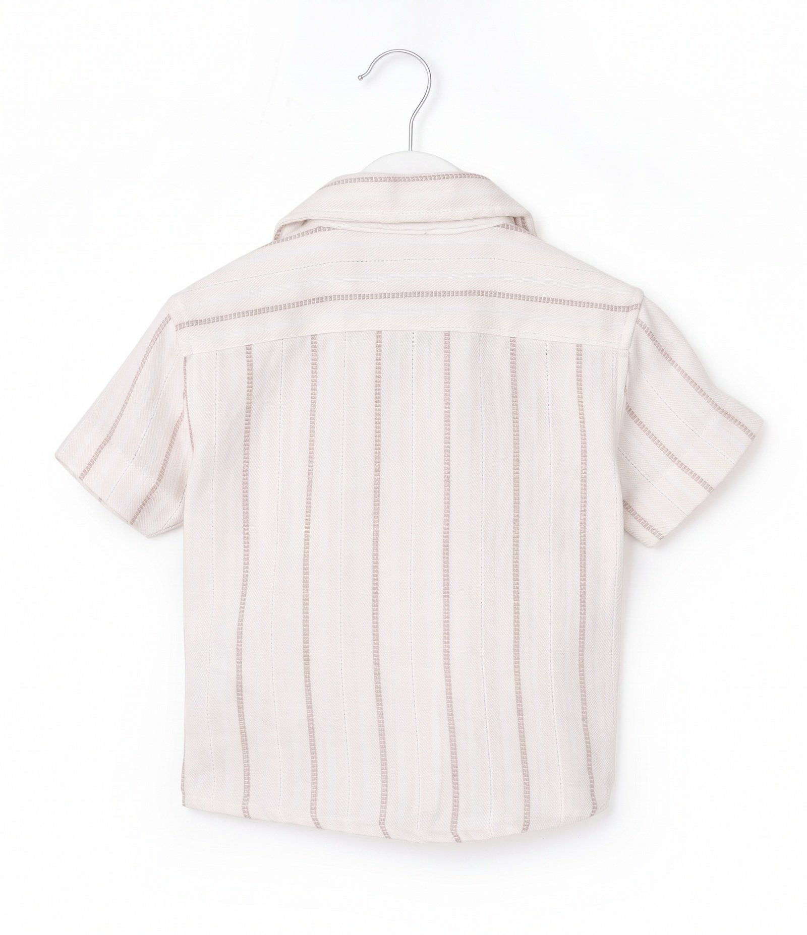 Camisa Infantil Relaxed Listrada em Algodão Texturizado - Tam 1 a 6 Anos Branco 2