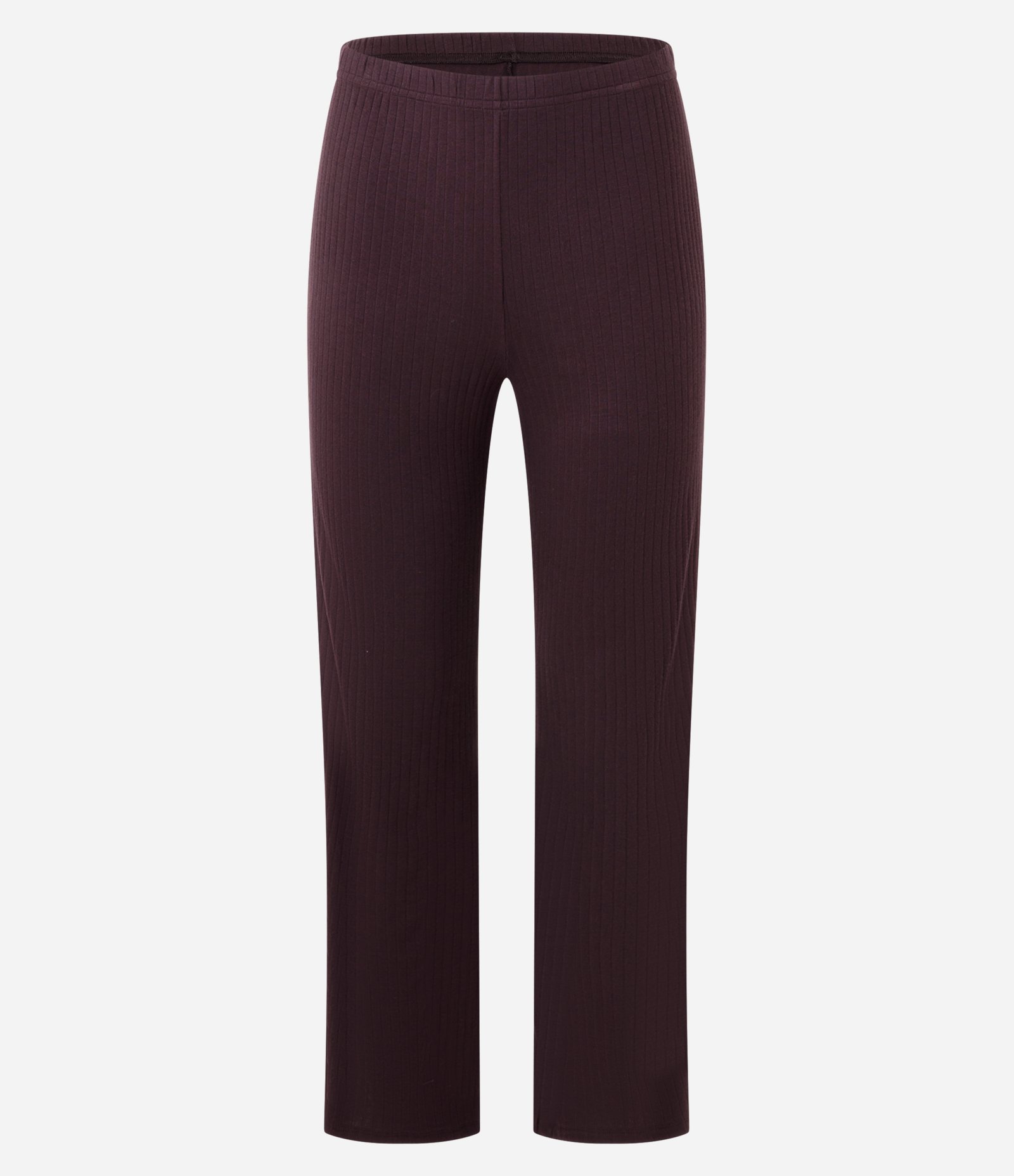 Pijama Longo em Ribana com Detalhe em Renda Marrom 9