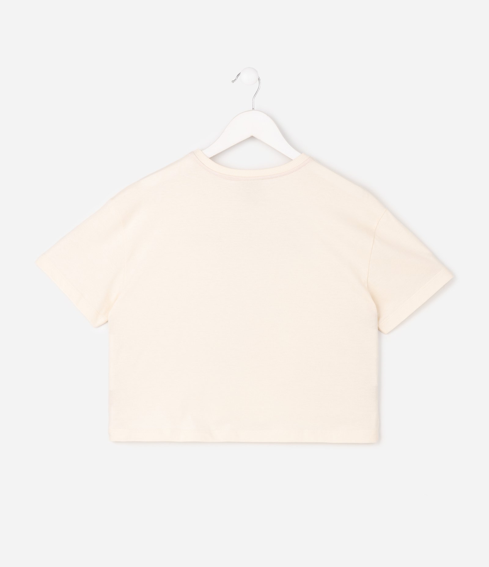 Camiseta Infantil Boxy com Estampa Ballerina – Tam 5 a 14 Anos Off White 2