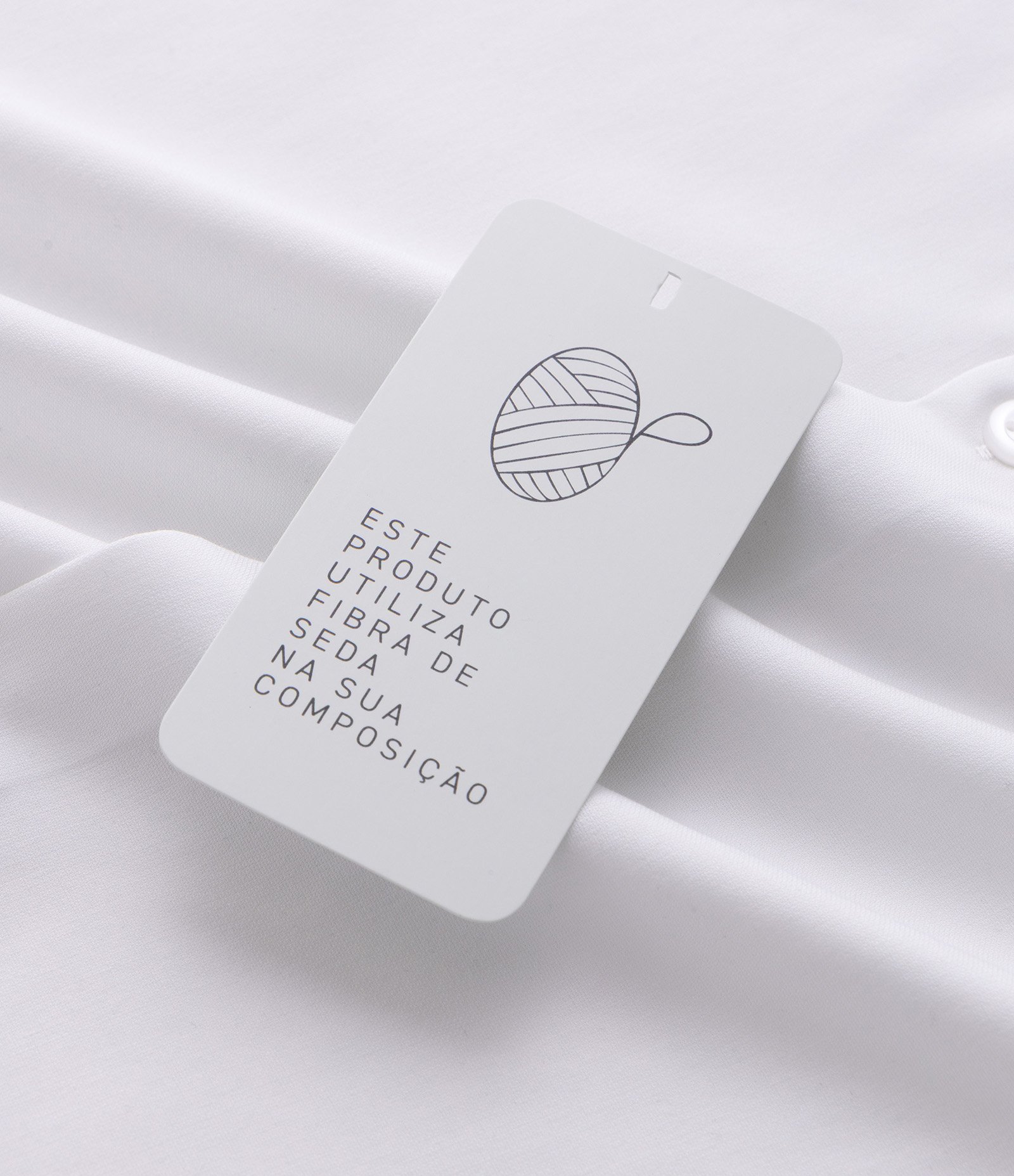 Camisa Regular em Fibra de Seda Branco 8