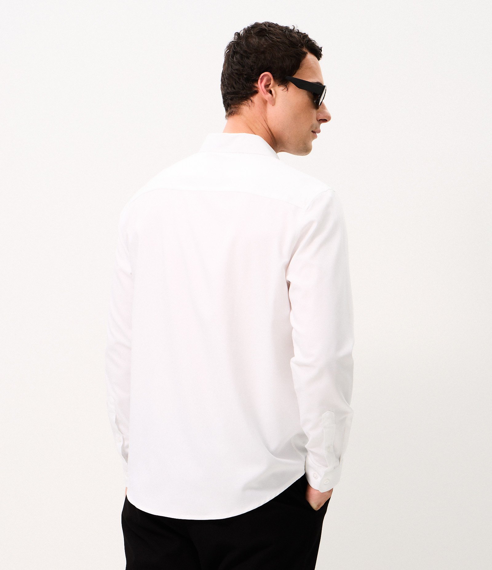 Camisa Regular em Fibra de Seda Branco 3