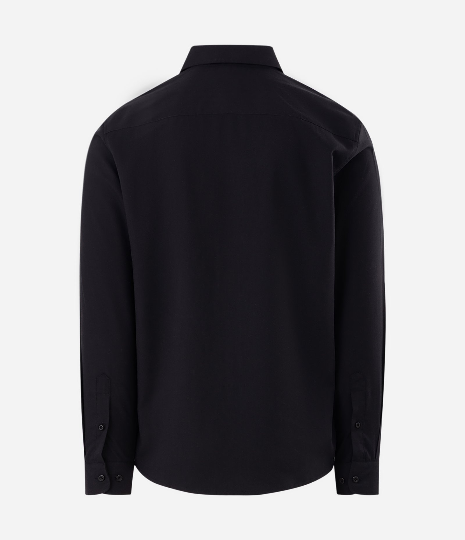 Camisa Regular em Fibra de Seda Preto 6