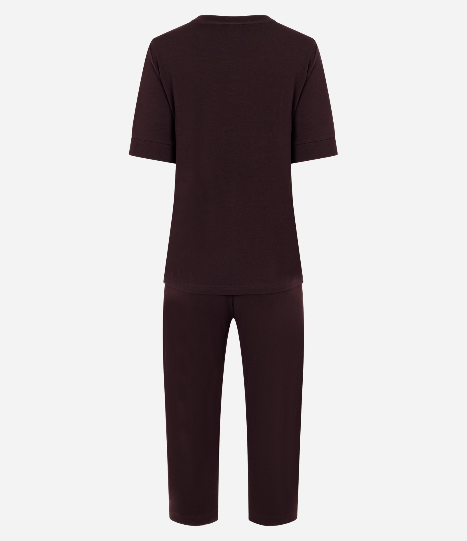 Pijama Longo em Viscolycra com Detalhe no Decote Marrom 2