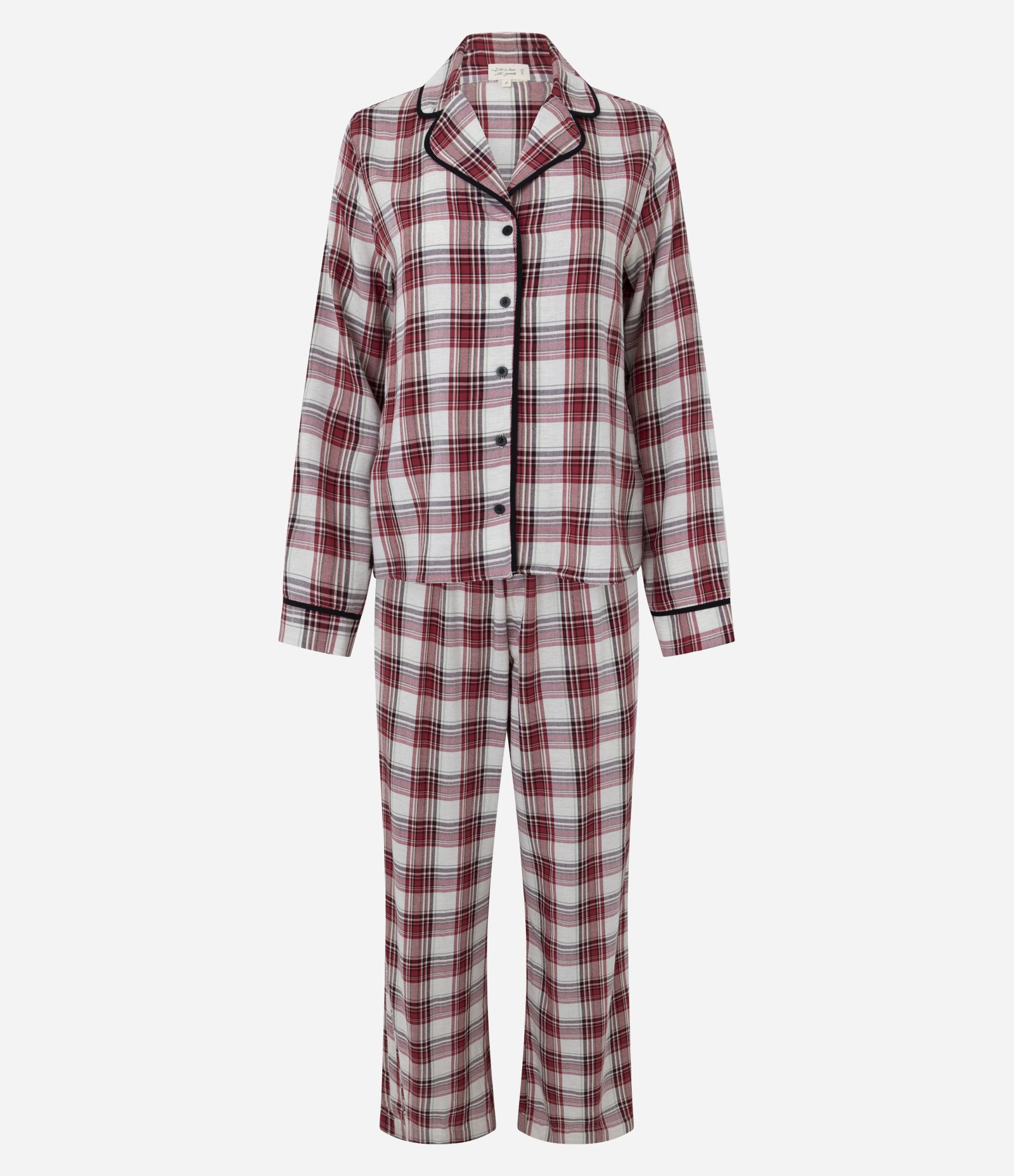 Pijama Longo Americano com Estampa Xadrez Fio Tinto Vermelho/Branco 3