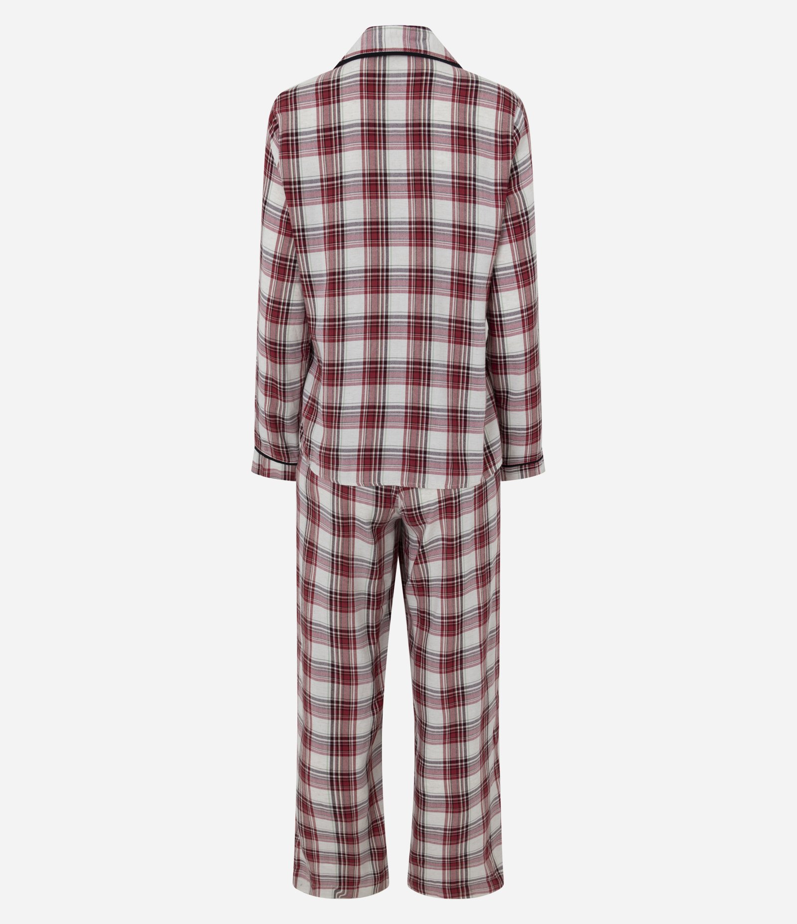 Pijama Longo Americano com Estampa Xadrez Fio Tinto Vermelho/Branco 4