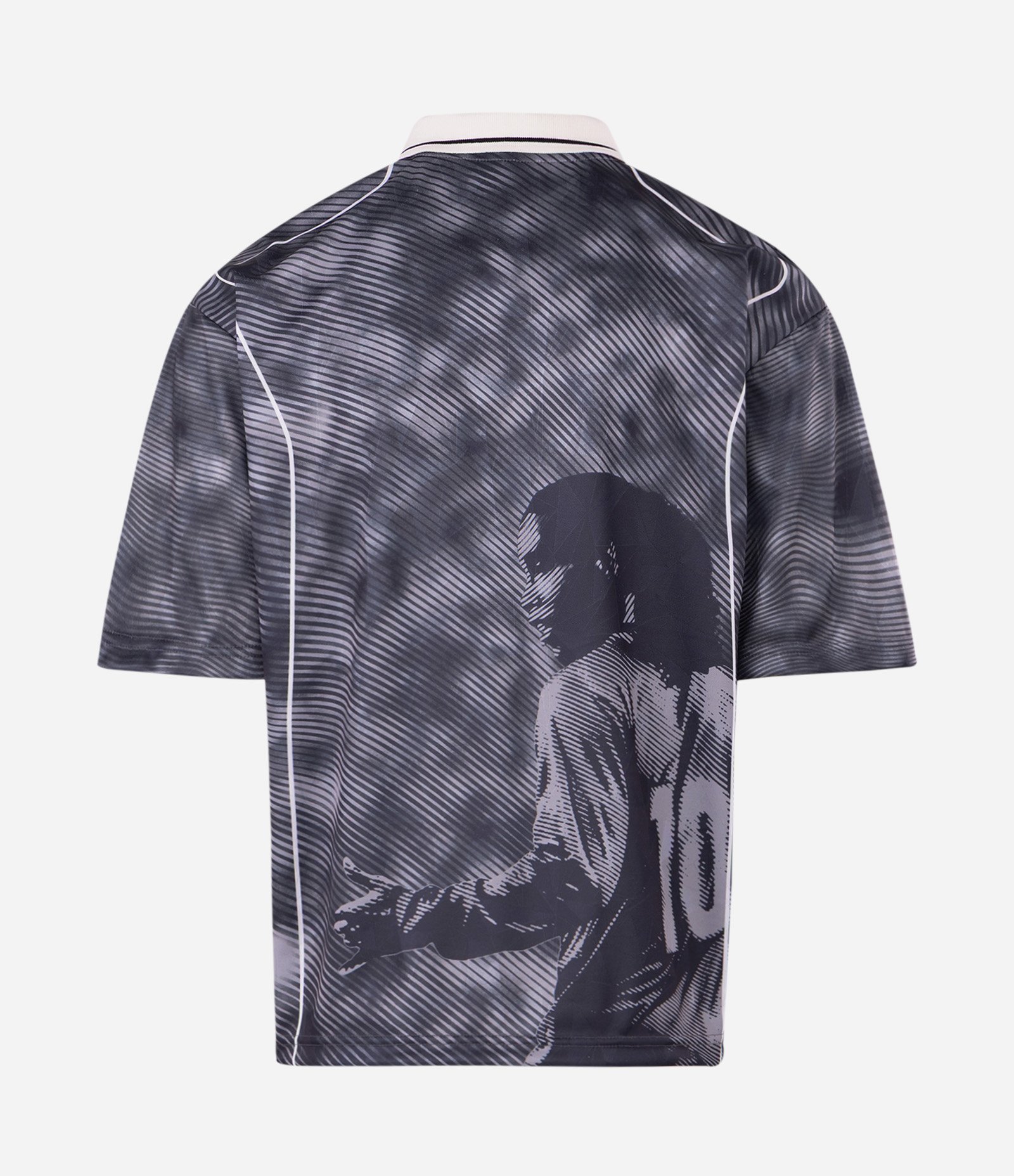 Camiseta Boxy em Jacquard com Estampa Ronaldinho Bruxo Cinza 6