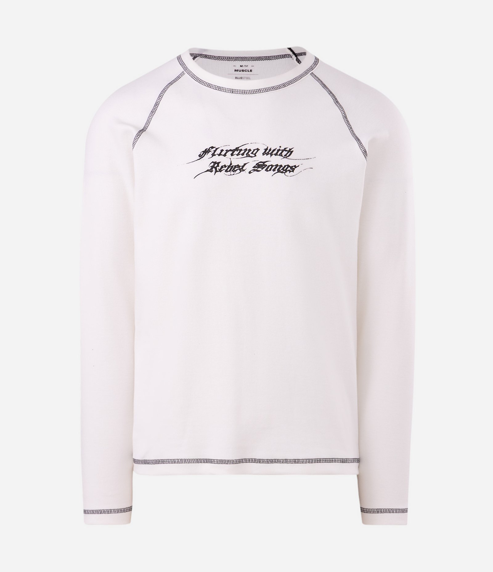 Camiseta Muscle em Ribana com Lettering Frontal Branco 5