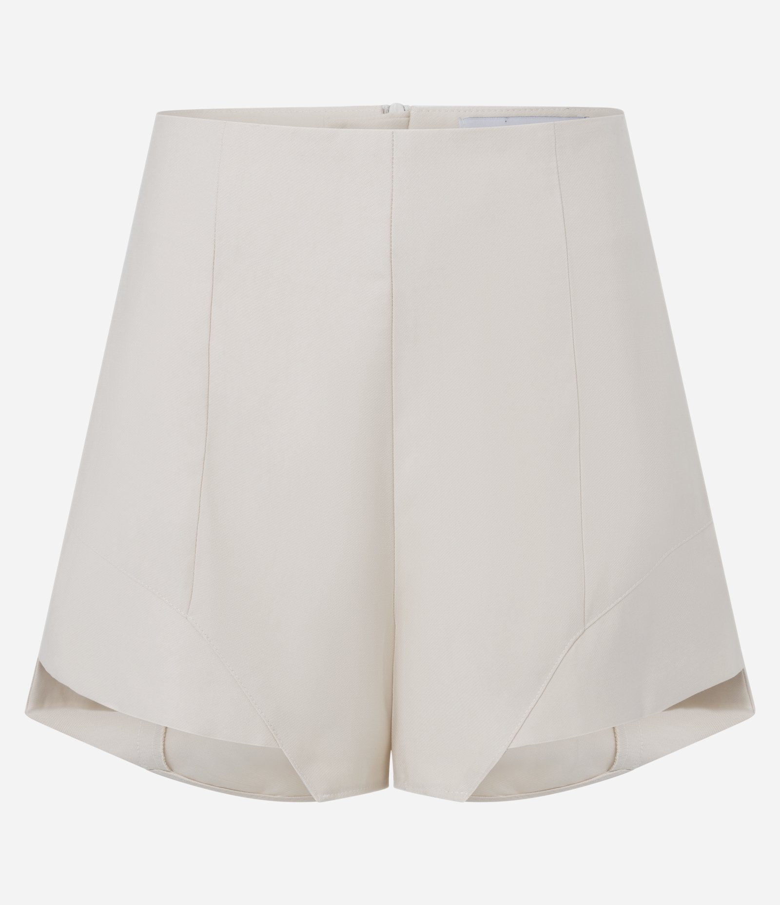 Short Mini em Viscose Alfaiatado com Recorte Assimétrico Bege 5