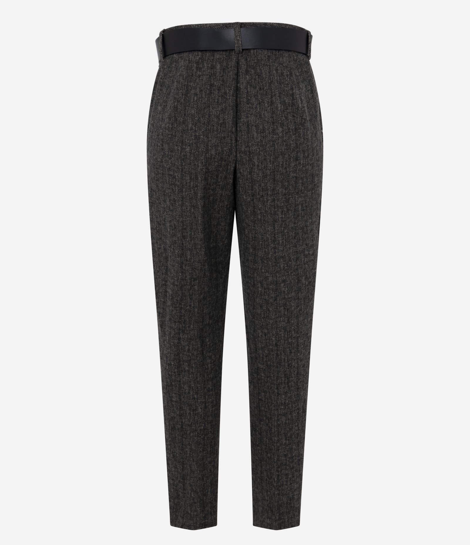 Calça Cropped em Moletom sem Felpa com Cinto em PU Preto 3