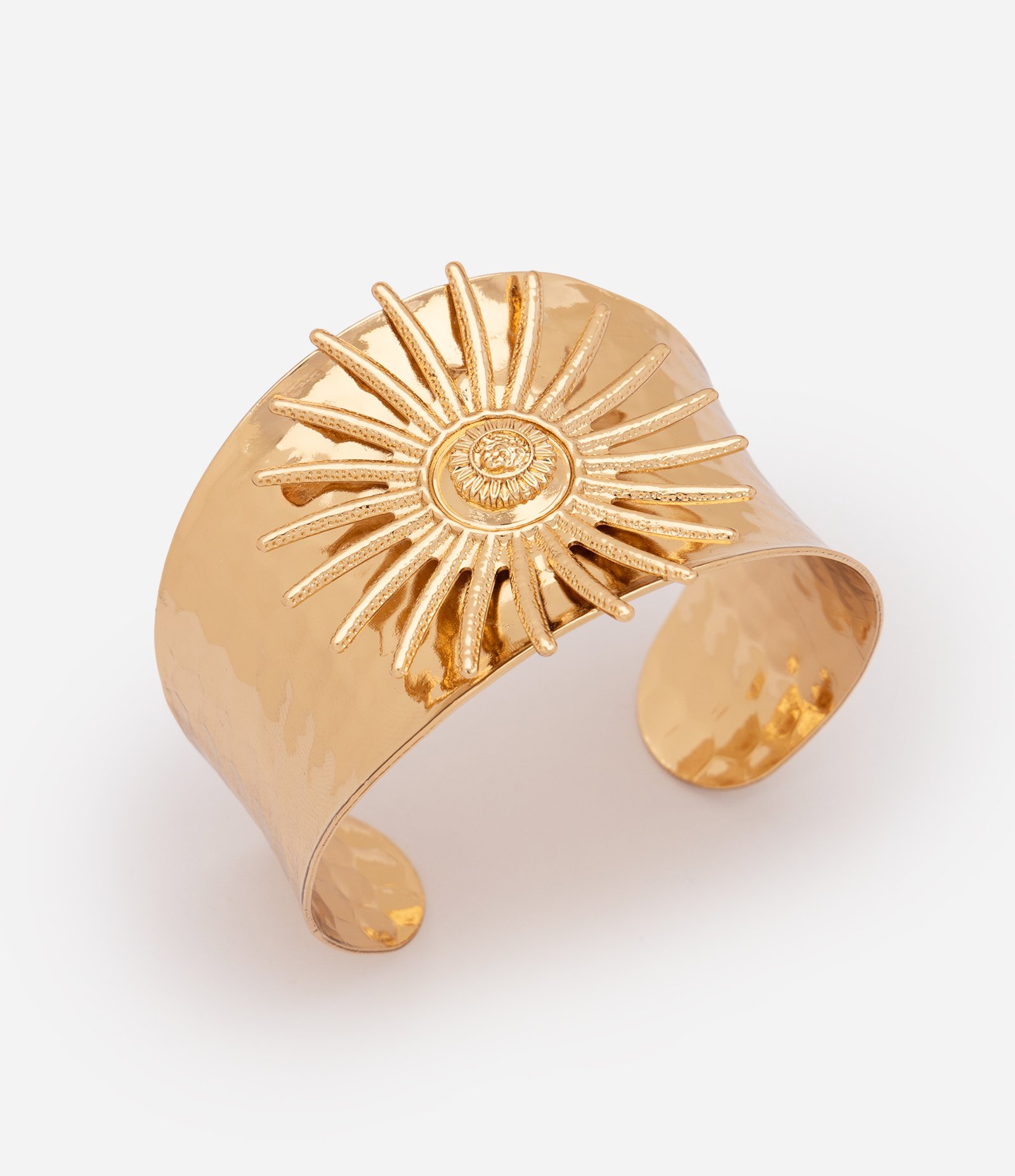 Bracelete Rígido em Metal com Enfeite de Sol Dourado 1