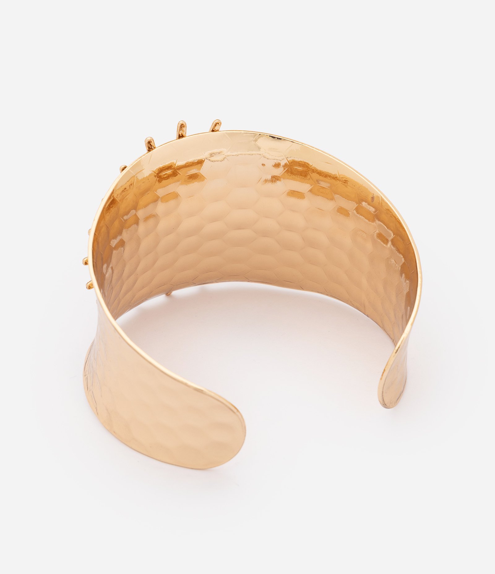 Bracelete Rígido em Metal com Enfeite de Sol Dourado 2